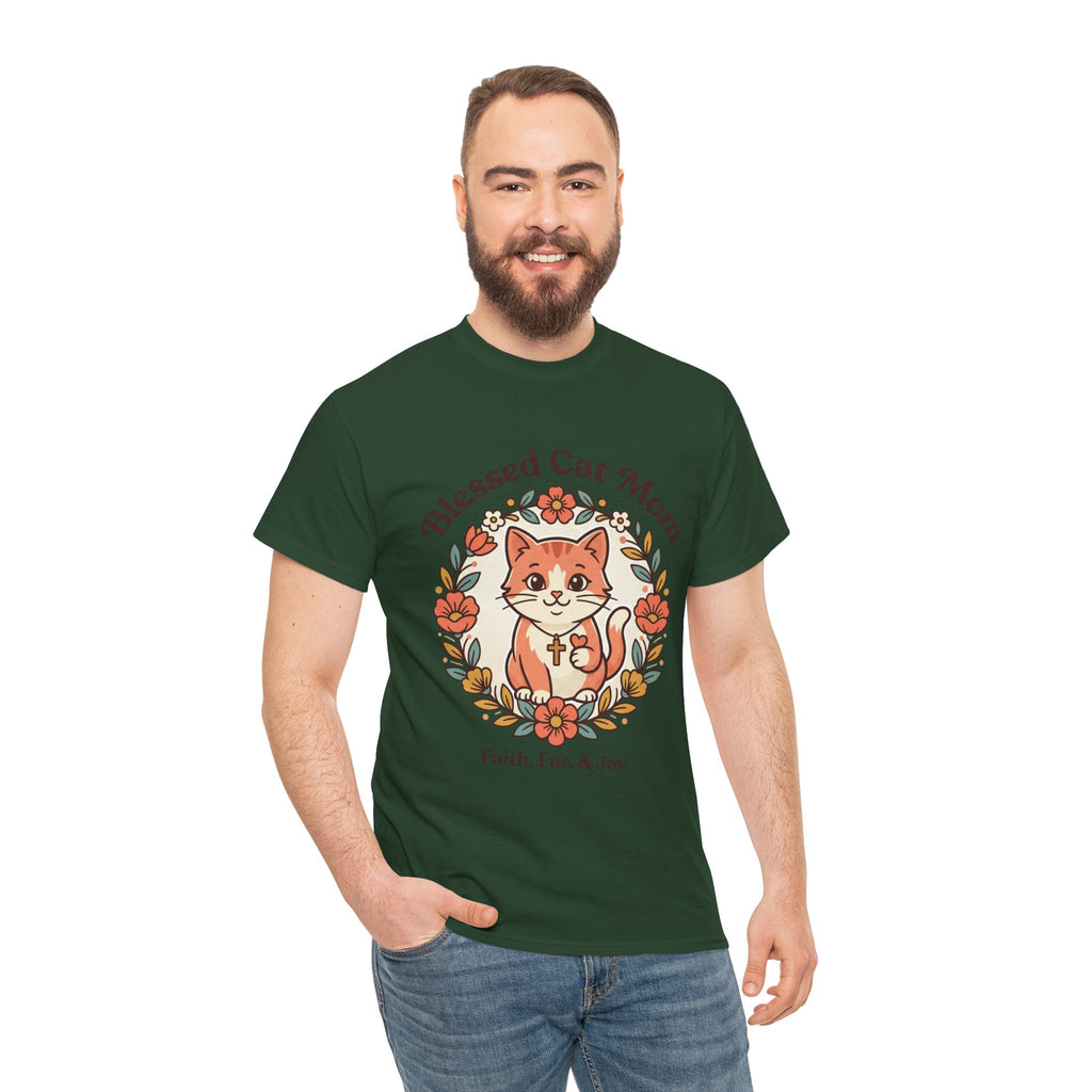 Blessed Cat Mom T-Shirt – Faith, Fur & Joy Floral Cat Mom Tee