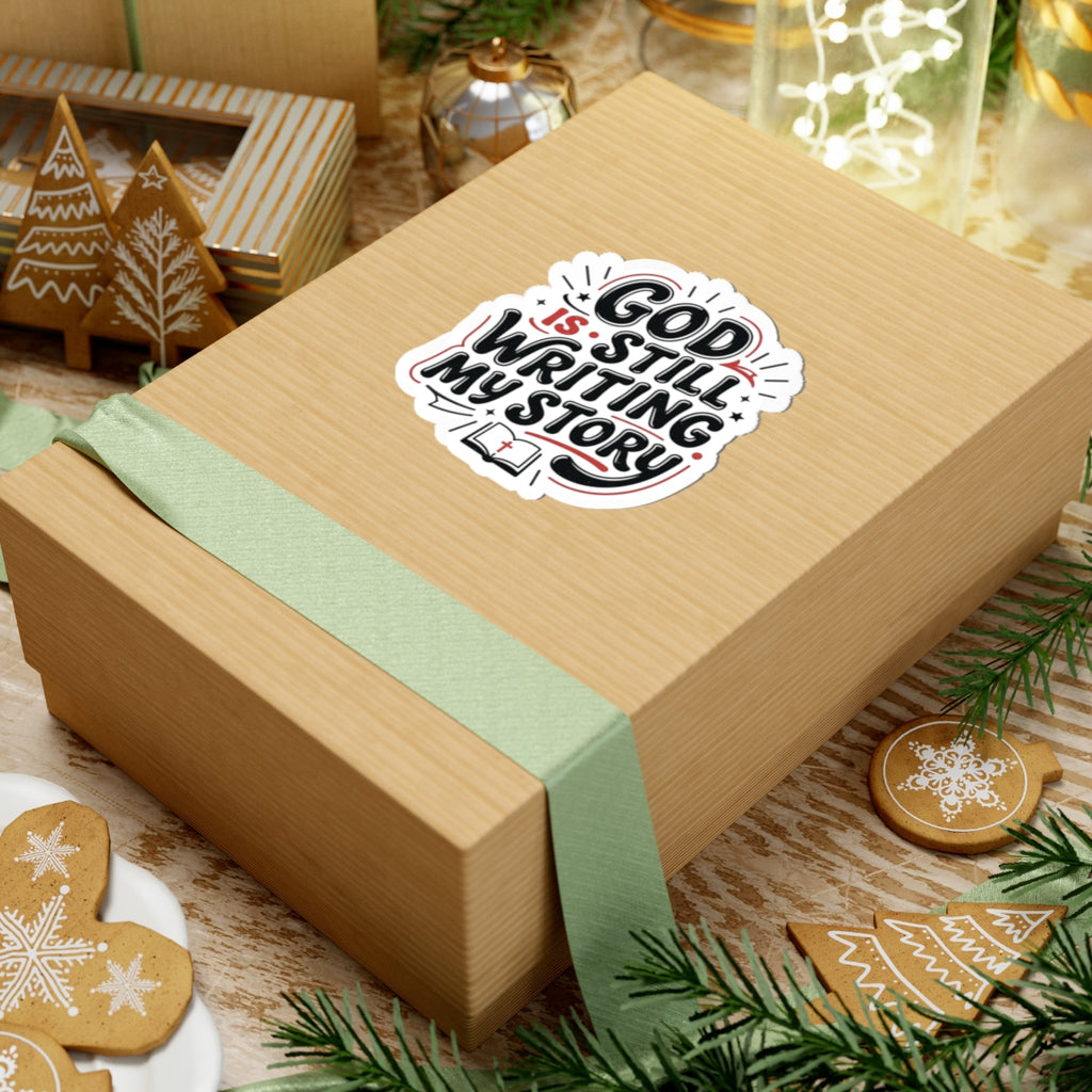 God Is Still Writing My Story Sticker | Christian encouragement, pastel groovy faith
