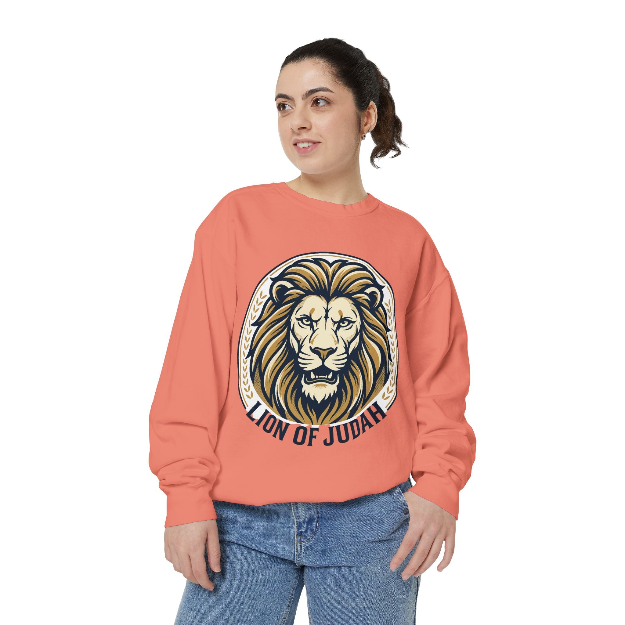 Lion of Judah Sweatshirt — Religious Lion Graphic Crewneck