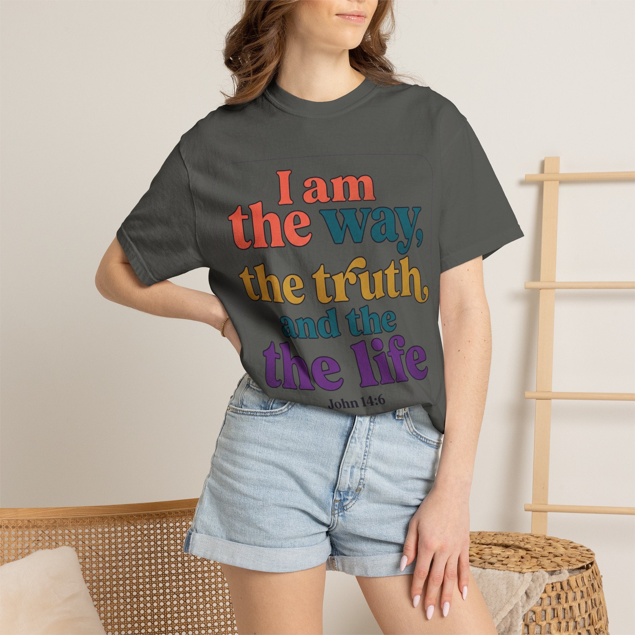 Christian T-Shirt — "I Am the Way, the Truth, and the Life" Retro Scripture Tee (John 14:6)