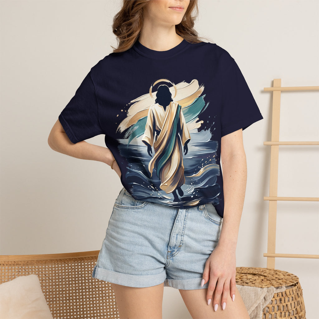 Jesus Walking on Water T-Shirt — Inspirational Christian Faith Tee