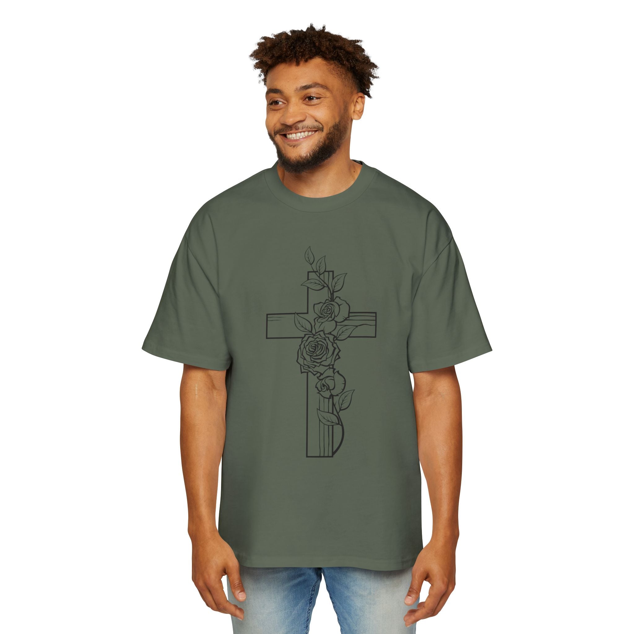 Cross and Rose| Grunge Christian Tee