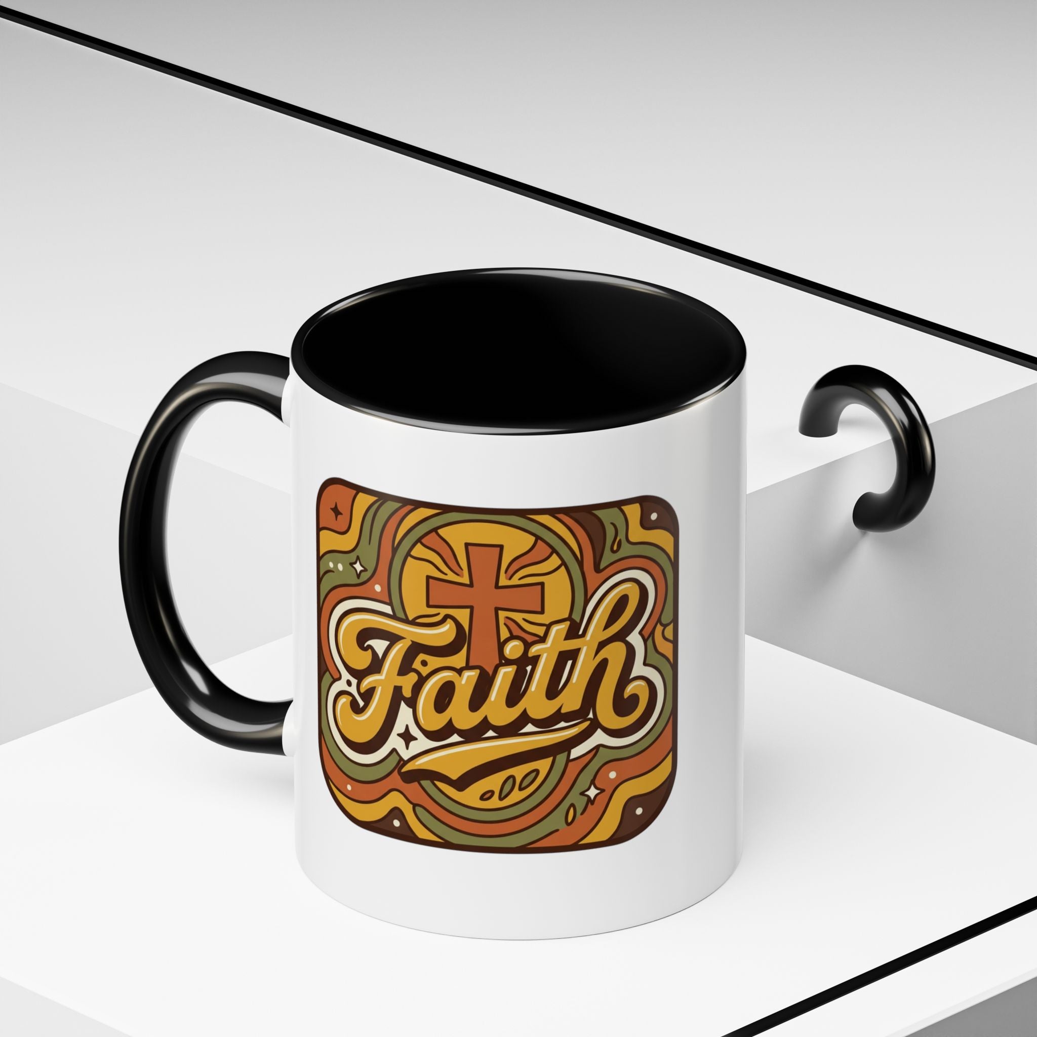 Faith Retro Script Mug | Accent Coffee Mug