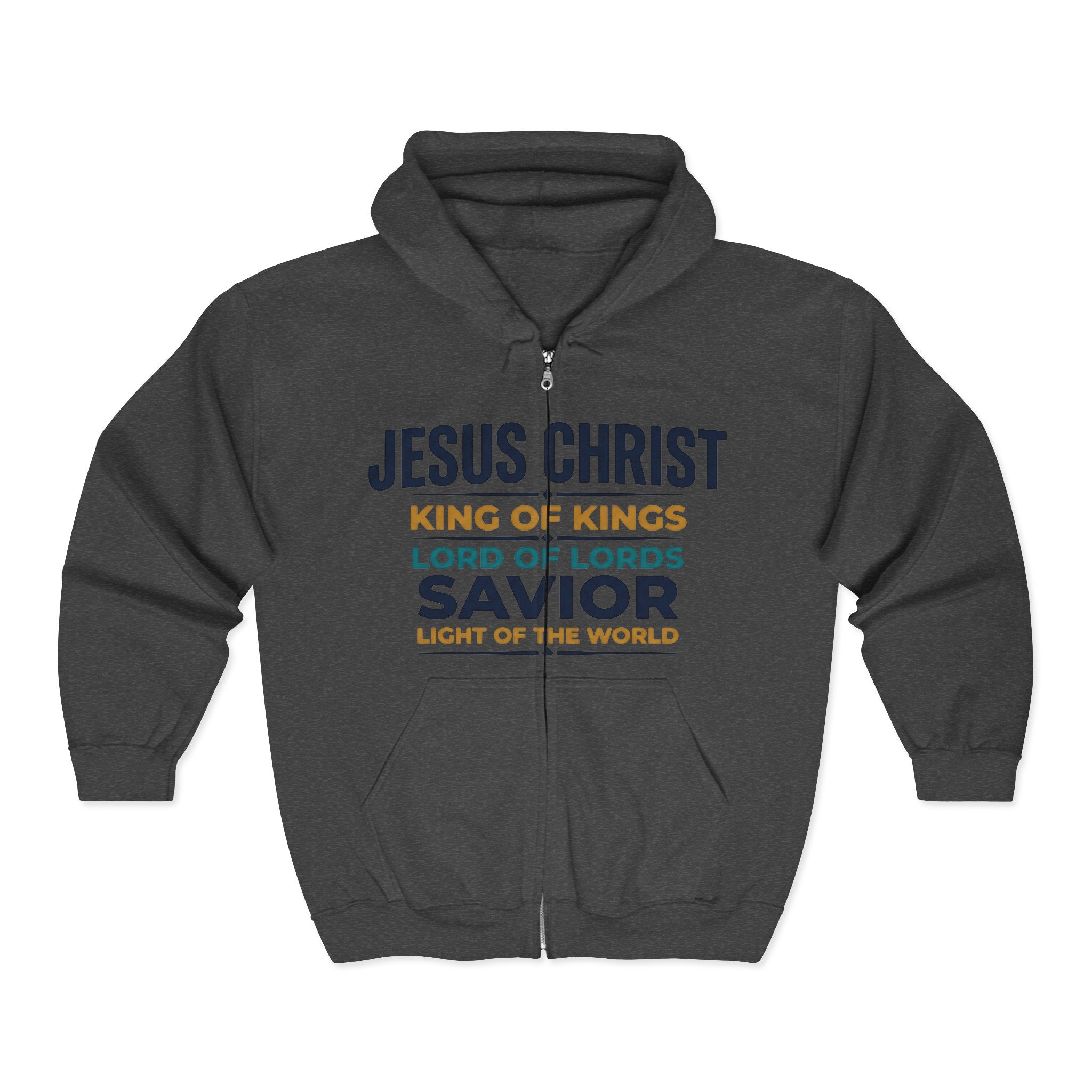 King of Kings Hoodie — Religious Faith Unisex Zip-Up Sweatshirt