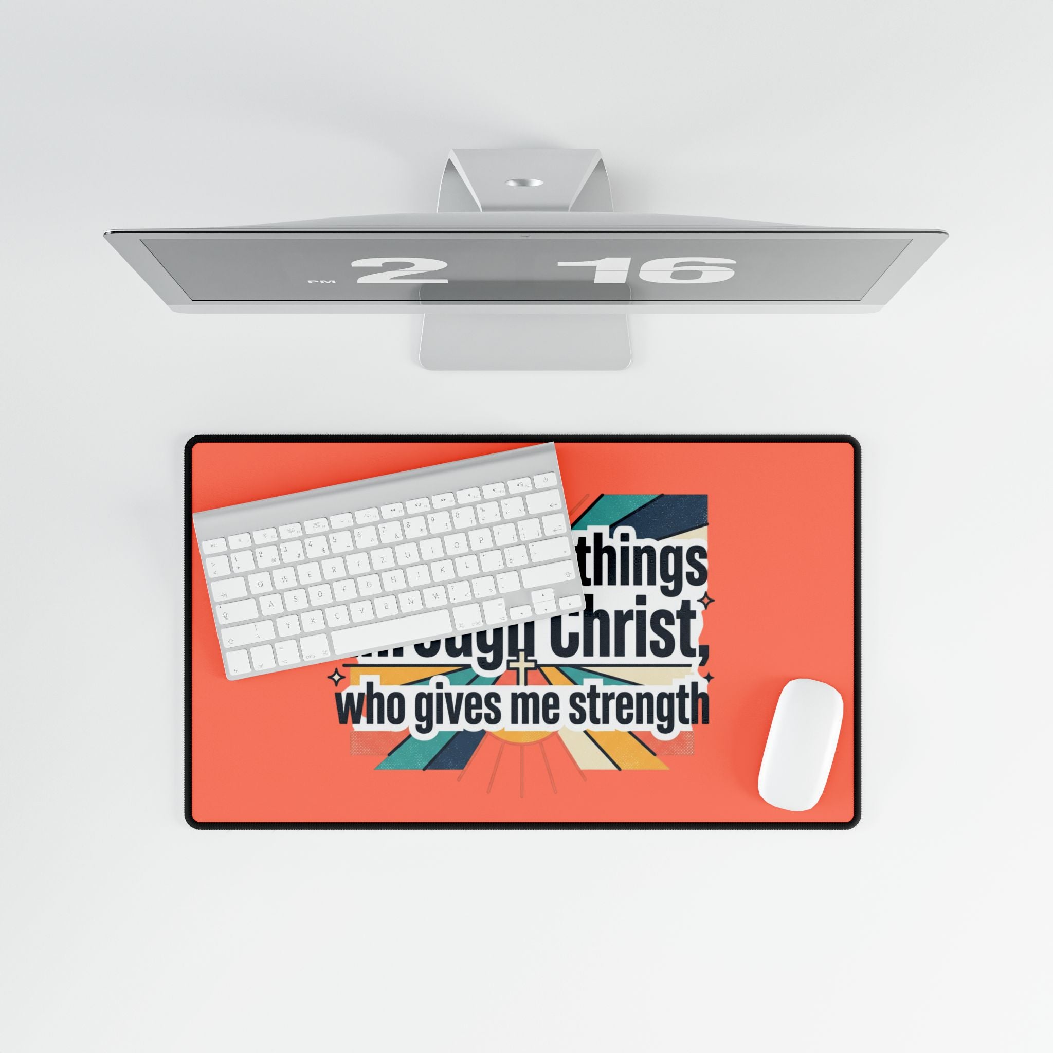 All things through Christ desk mat | Christian children playroom mousepad