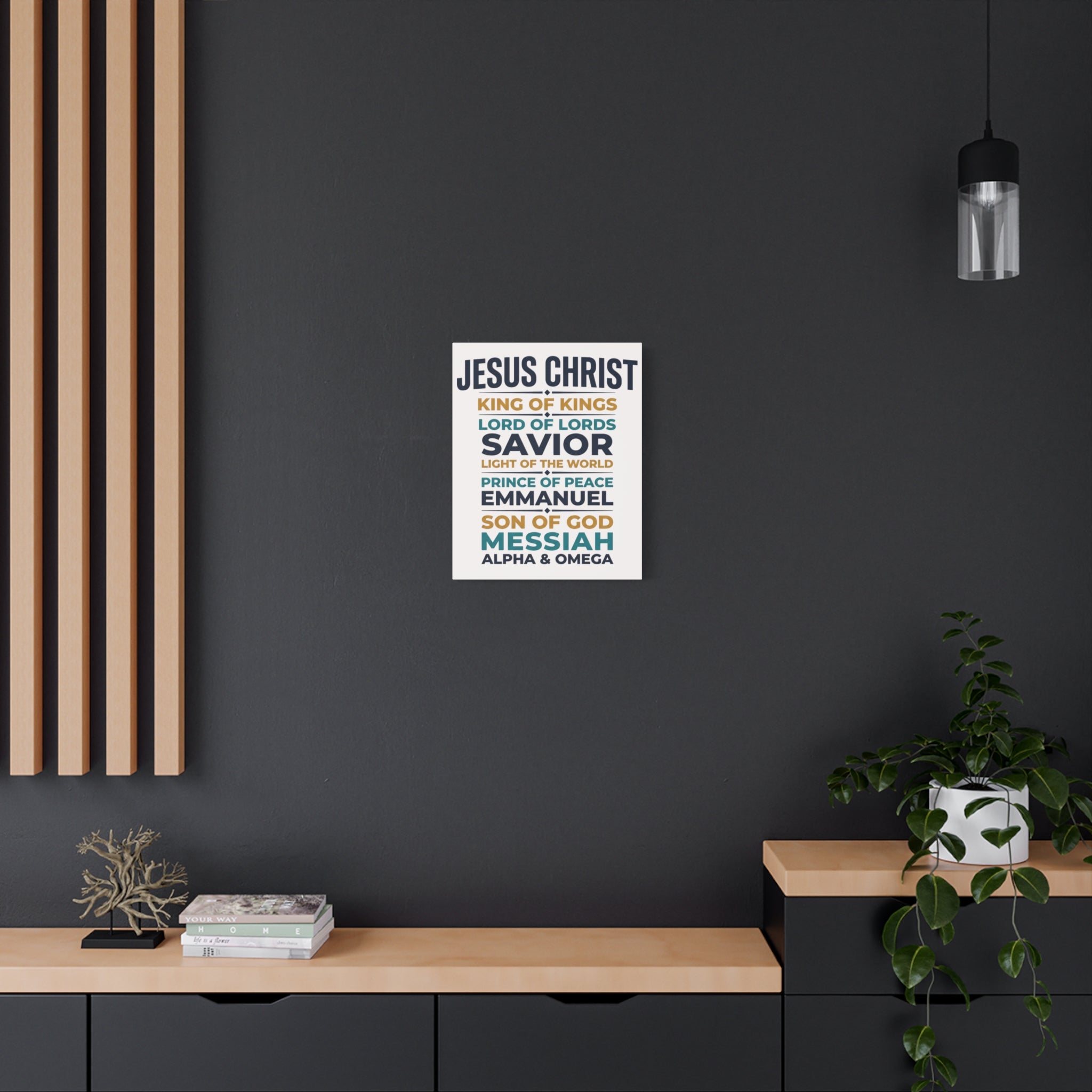 Jesus Christ Typography Wall Art Canvas | Matte Stretched Canvas