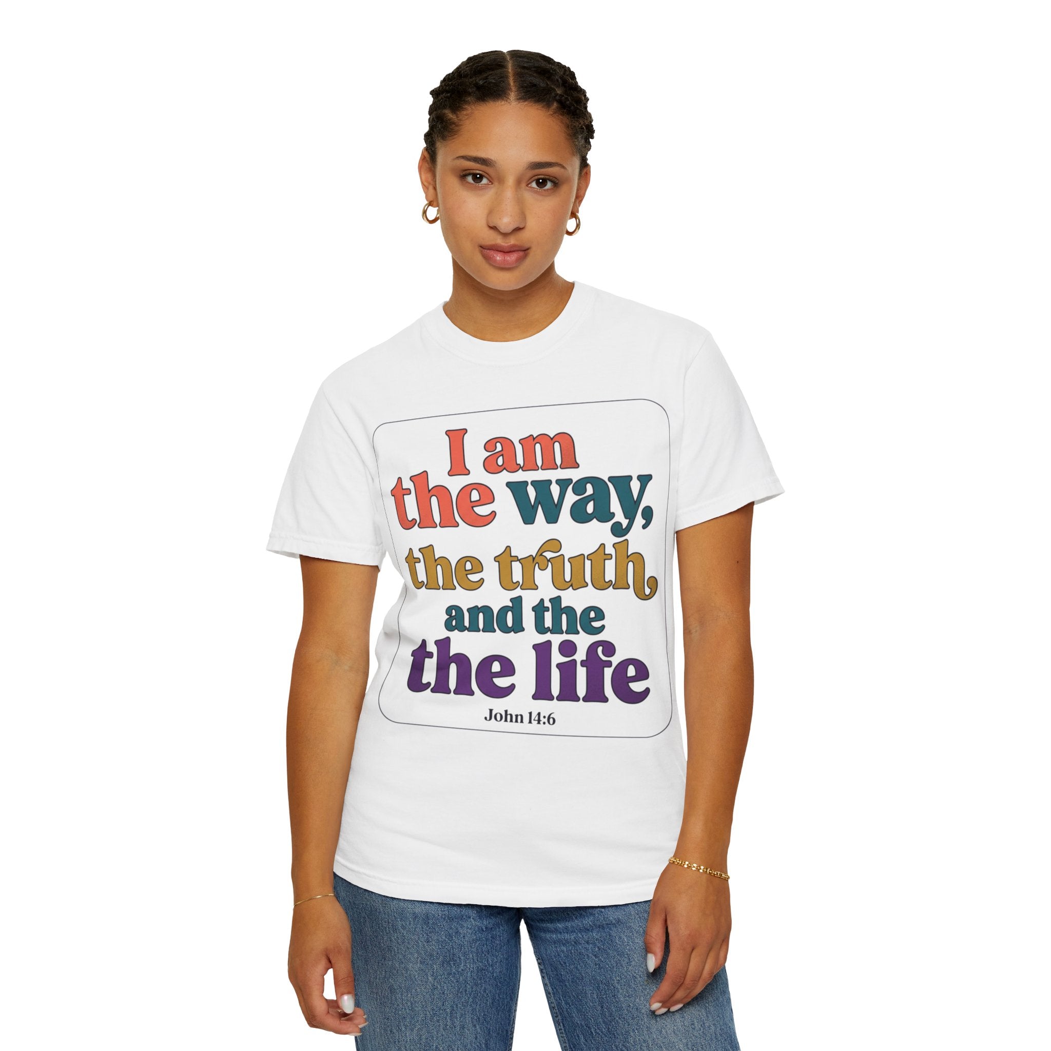 Christian T-Shirt — "I Am the Way, the Truth, and the Life" Retro Scripture Tee (John 14:6)