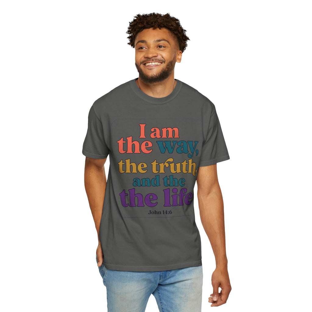 Christian T-Shirt — "I Am the Way, the Truth, and the Life" Retro Scripture Tee (John 14:6)