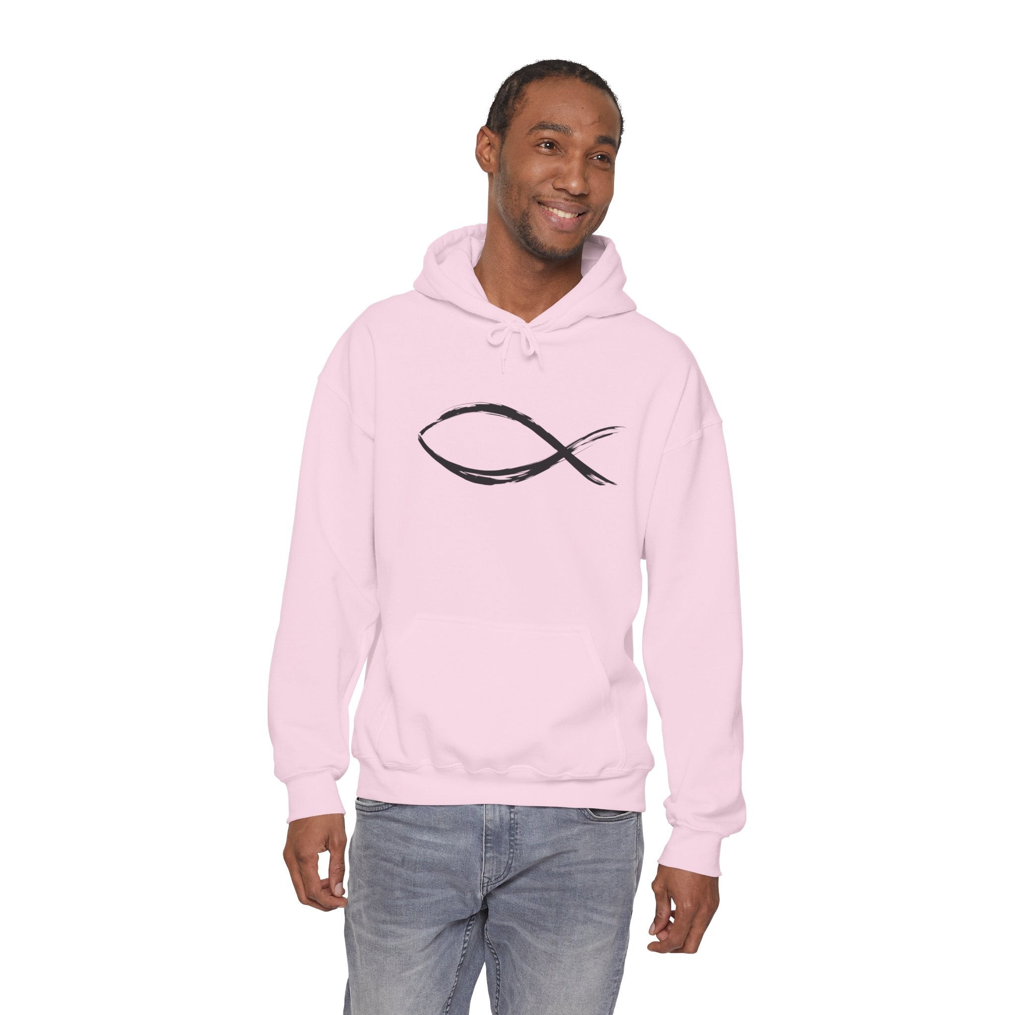 Christian Fish Symbal Heavy Blend™ Hooded Sweatshirt