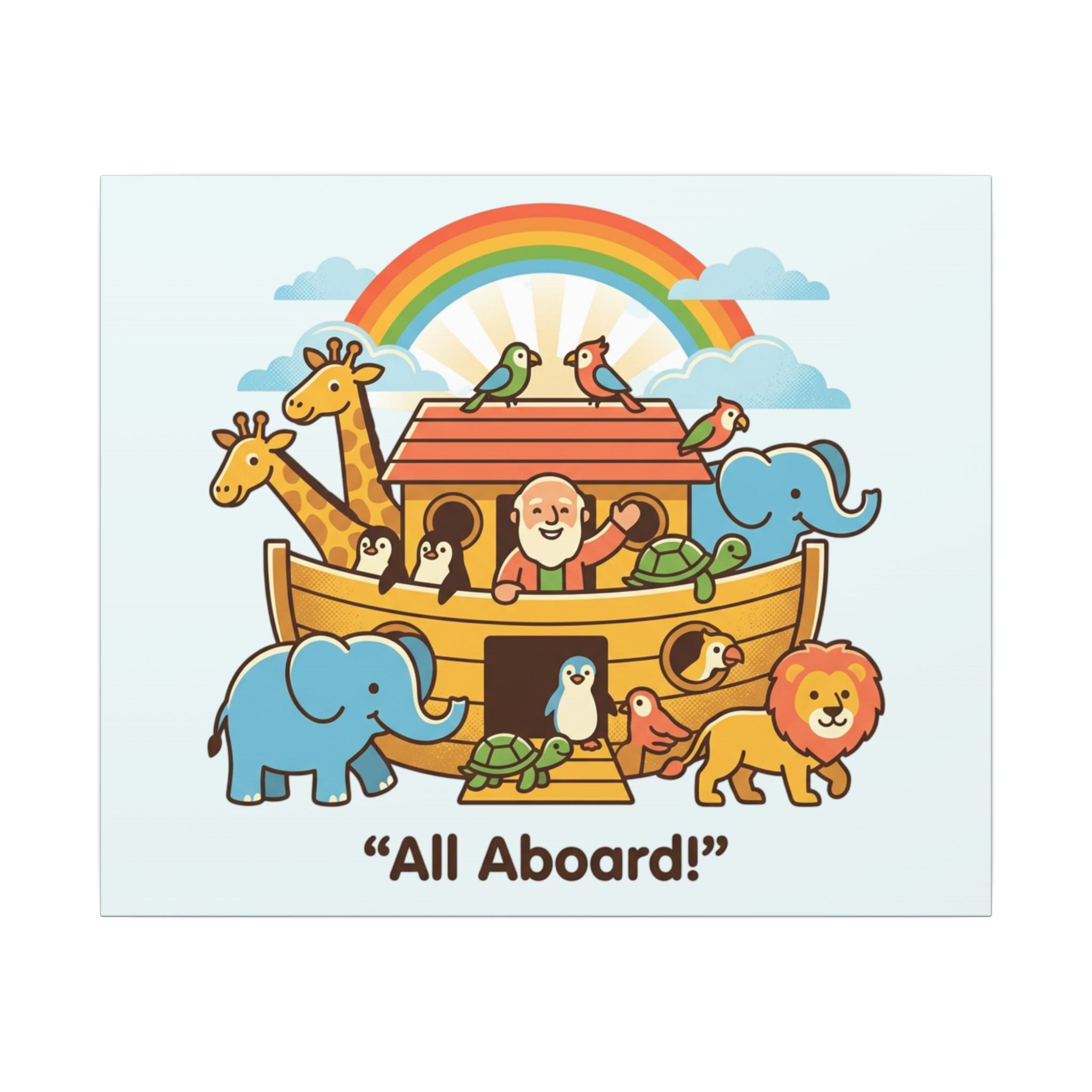 Noah's Ark Animals Matte Canvas | Stretched Wall Art, Kids Nursery Decor