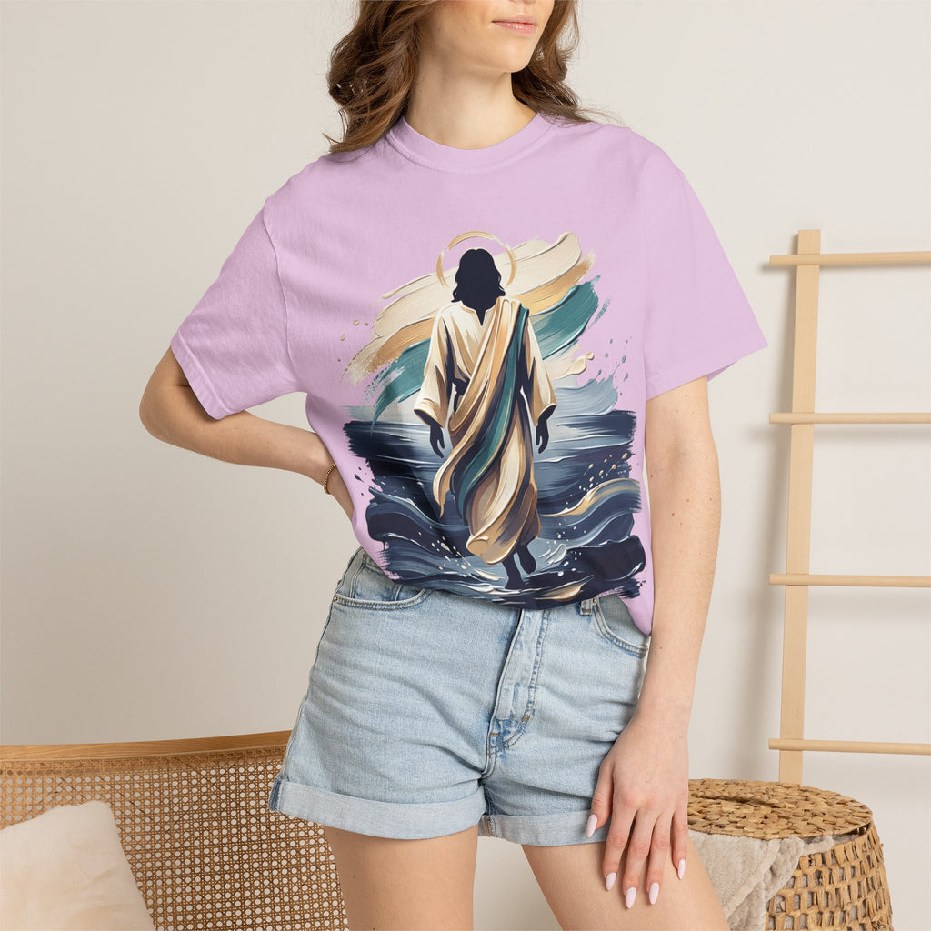Jesus Walking on Water T-Shirt — Inspirational Christian Faith Tee