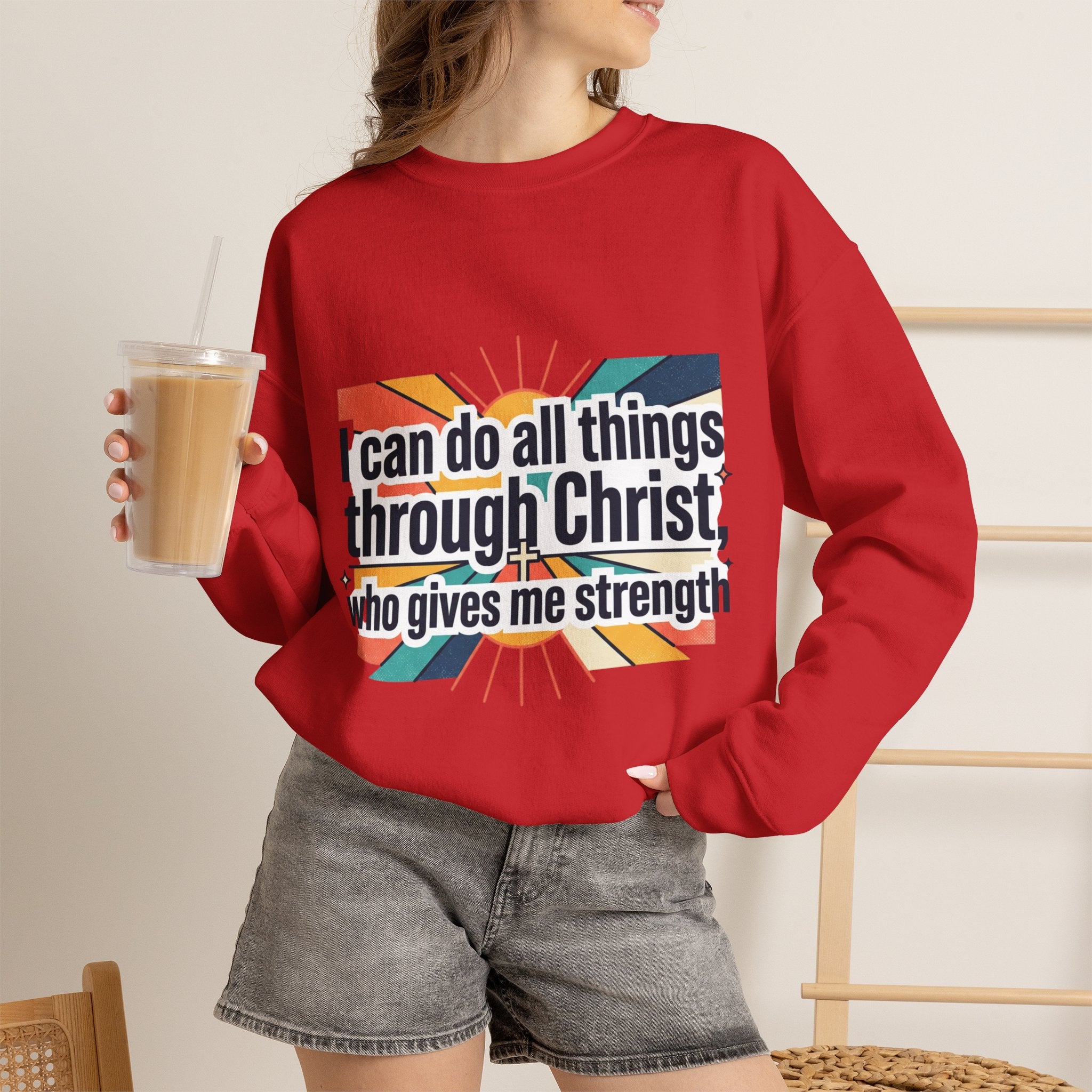All things through Christ Christian Heavy Blend™ Crewneck Sweatshirt