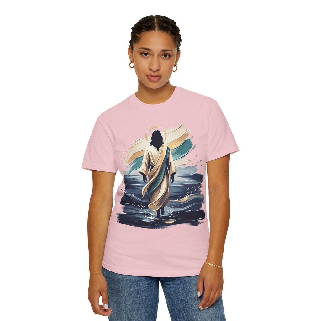 Jesus Walking on Water T-Shirt — Inspirational Christian Faith Tee