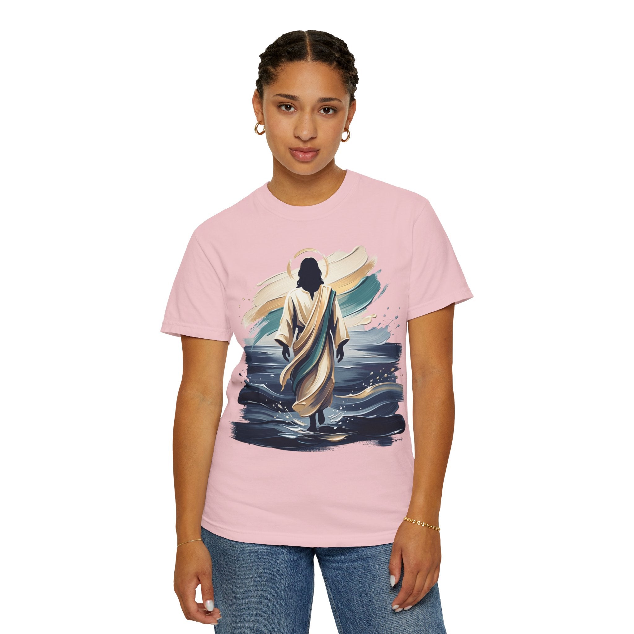 Jesus Walking on Water T-Shirt — Inspirational Christian Faith Tee