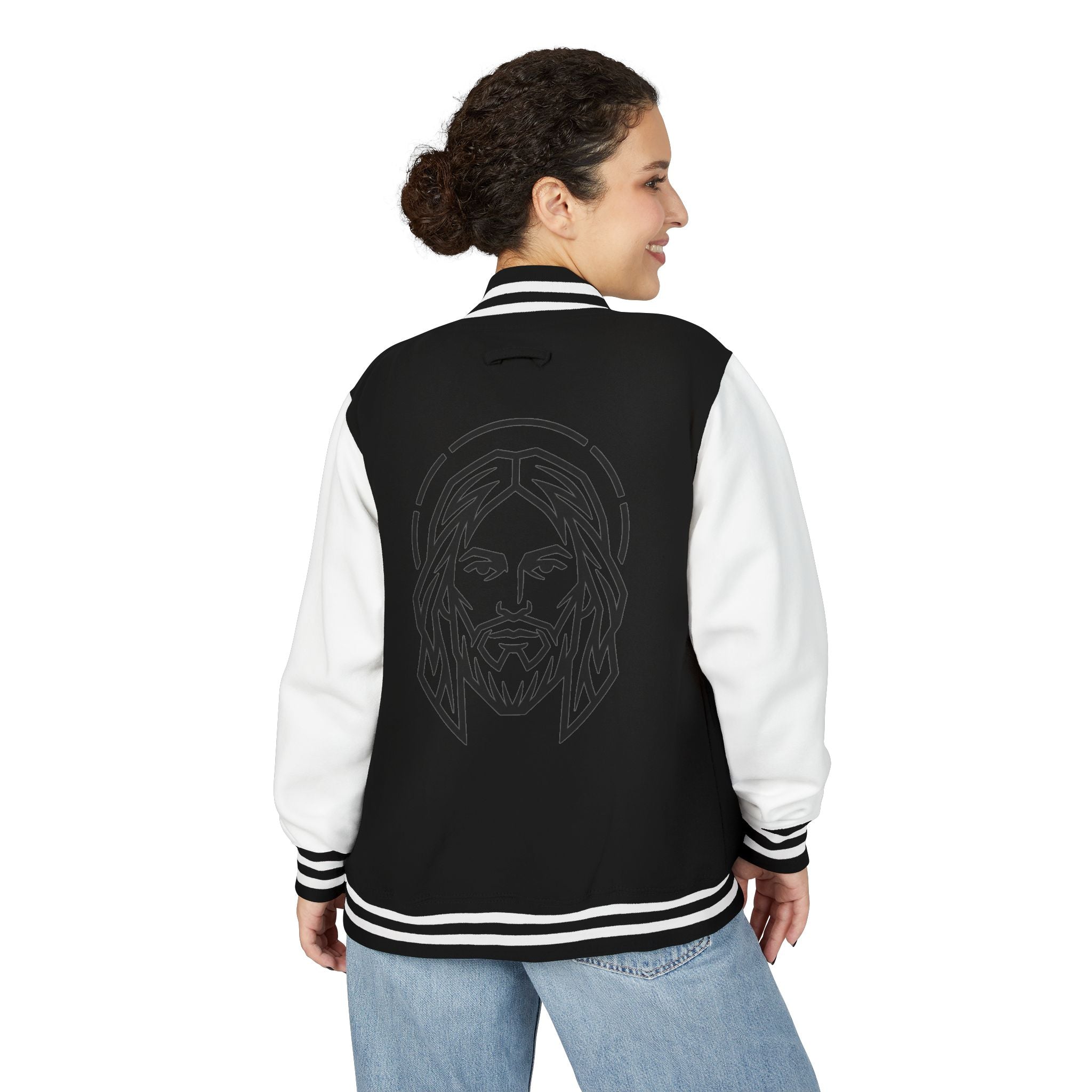 Christ Emblem Letterman Jacket | Red White Varsity