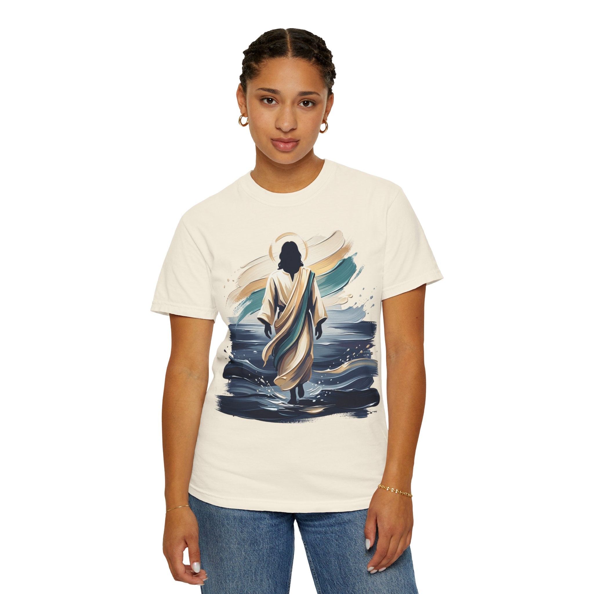 Jesus Walking on Water T-Shirt — Inspirational Christian Faith Tee