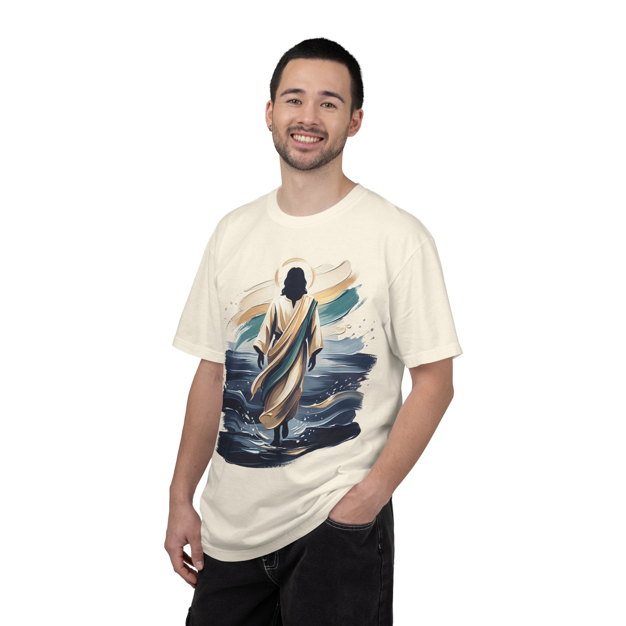 Jesus Walking on Water T-Shirt — Inspirational Christian Faith Tee