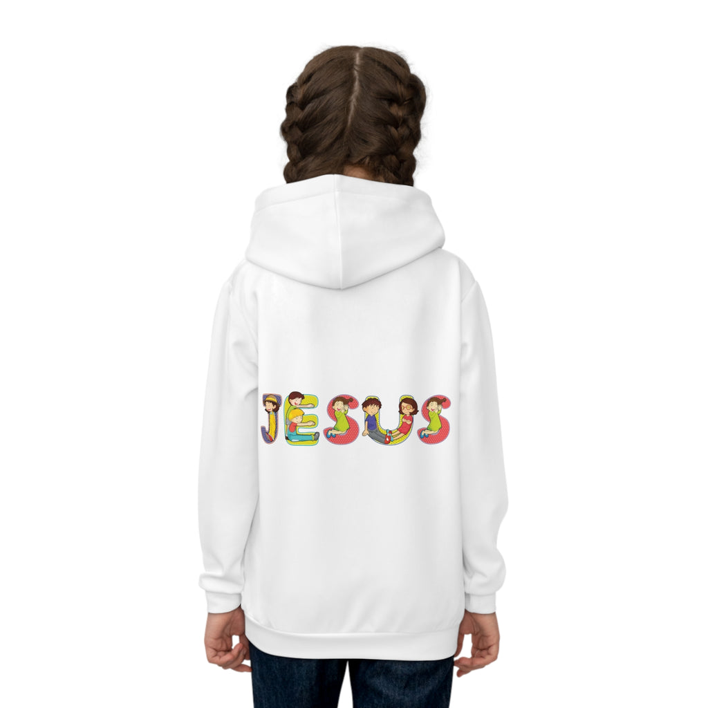 Jesus Kids Hoodie | Colorful Cartoon Lettering, Religious Christianity