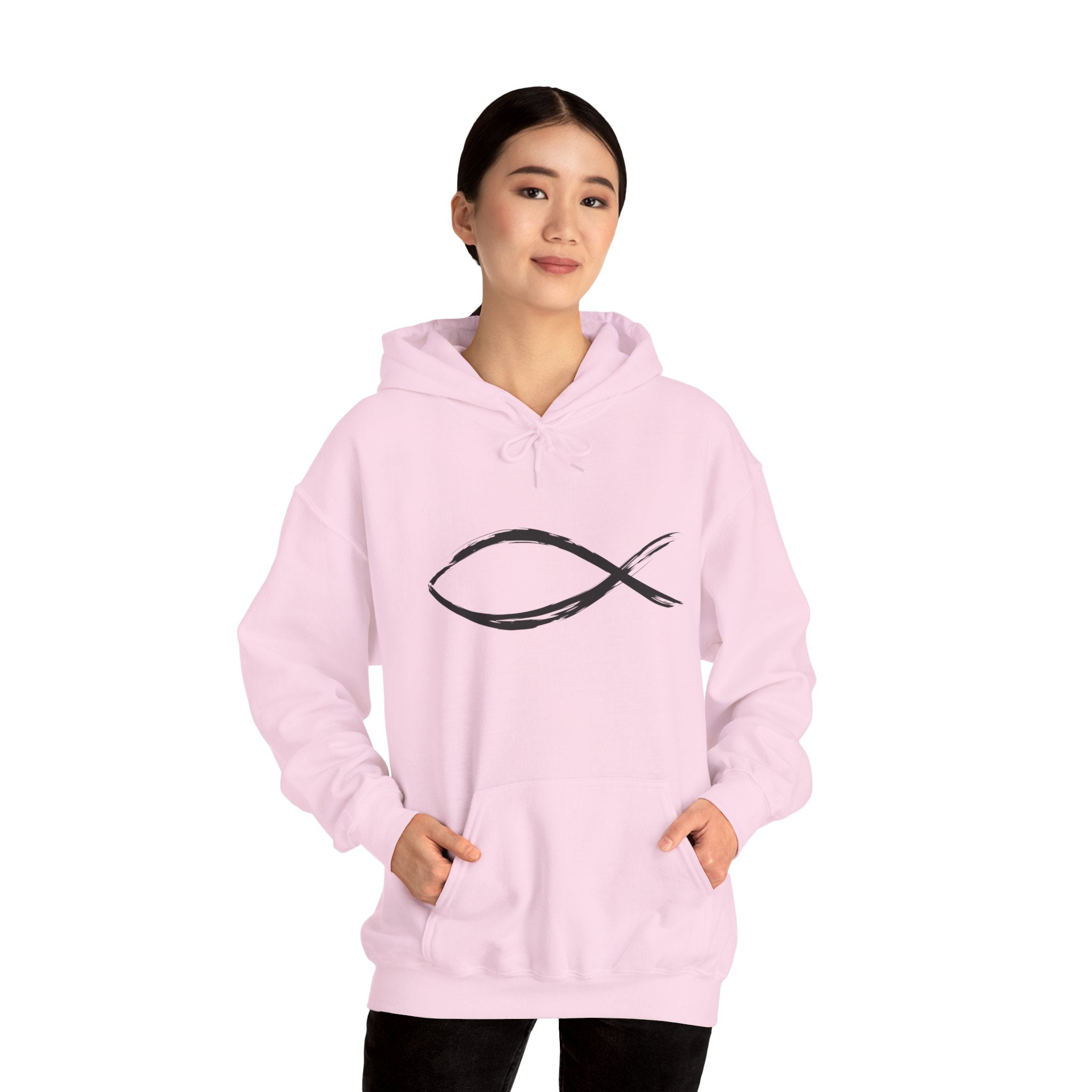 Christian Fish Symbal Heavy Blend™ Hooded Sweatshirt