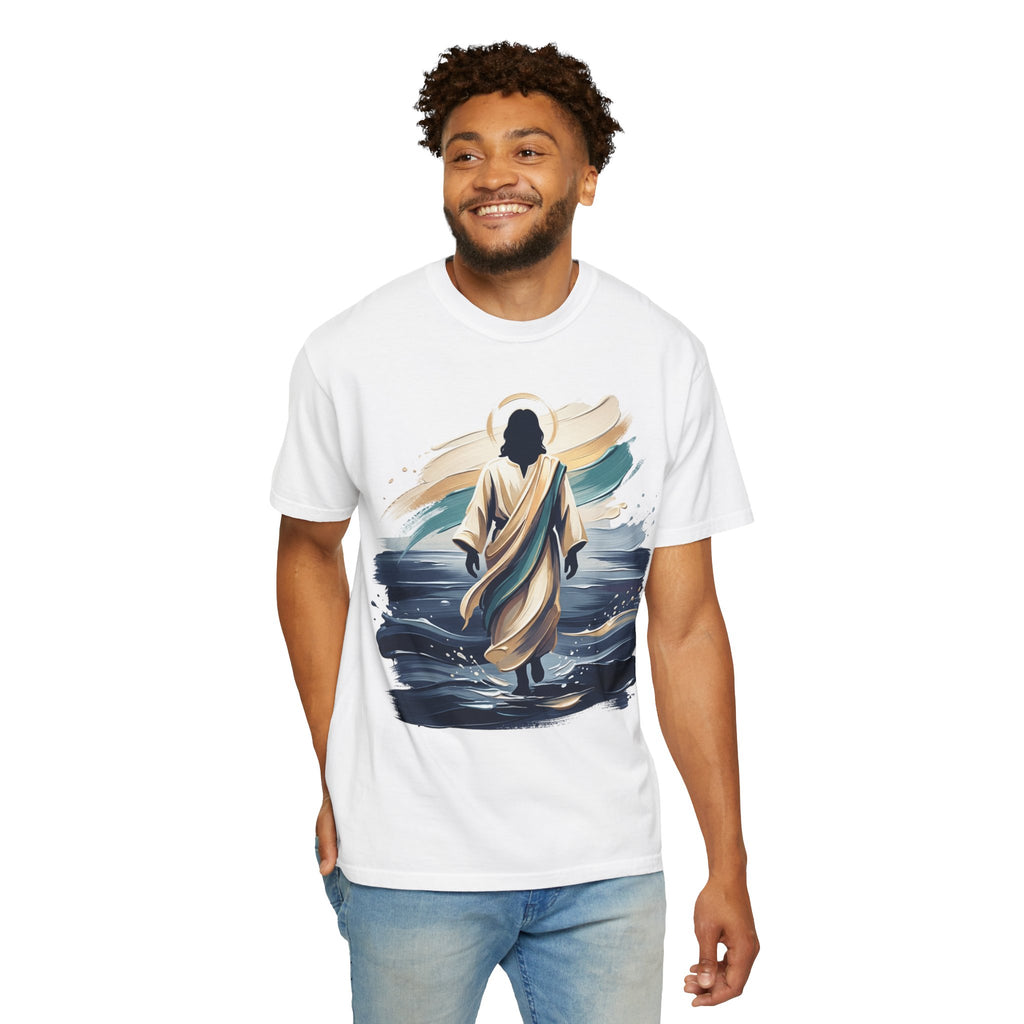 Jesus Walking on Water T-Shirt — Inspirational Christian Faith Tee