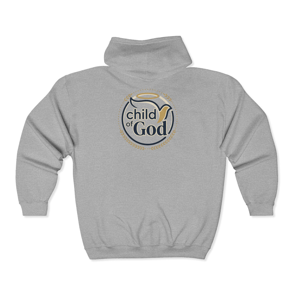 Child of God Hoodie — Religious Faith Unisex Zip-Up Sweatshirt