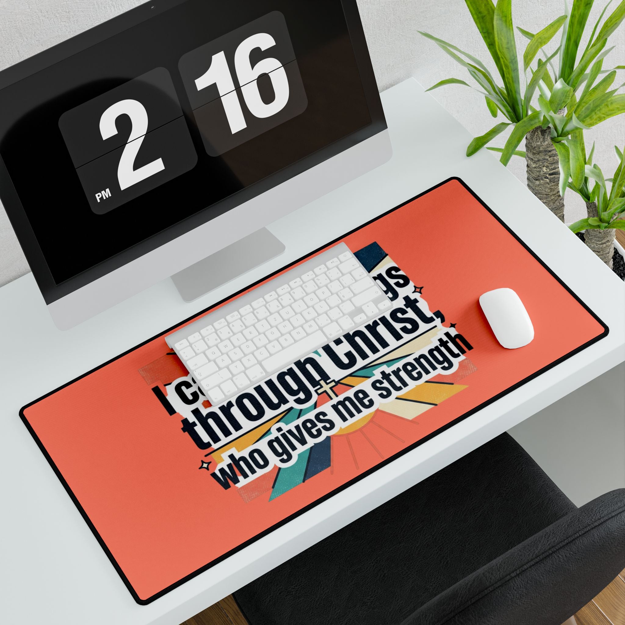 All things through Christ desk mat | Christian children playroom mousepad