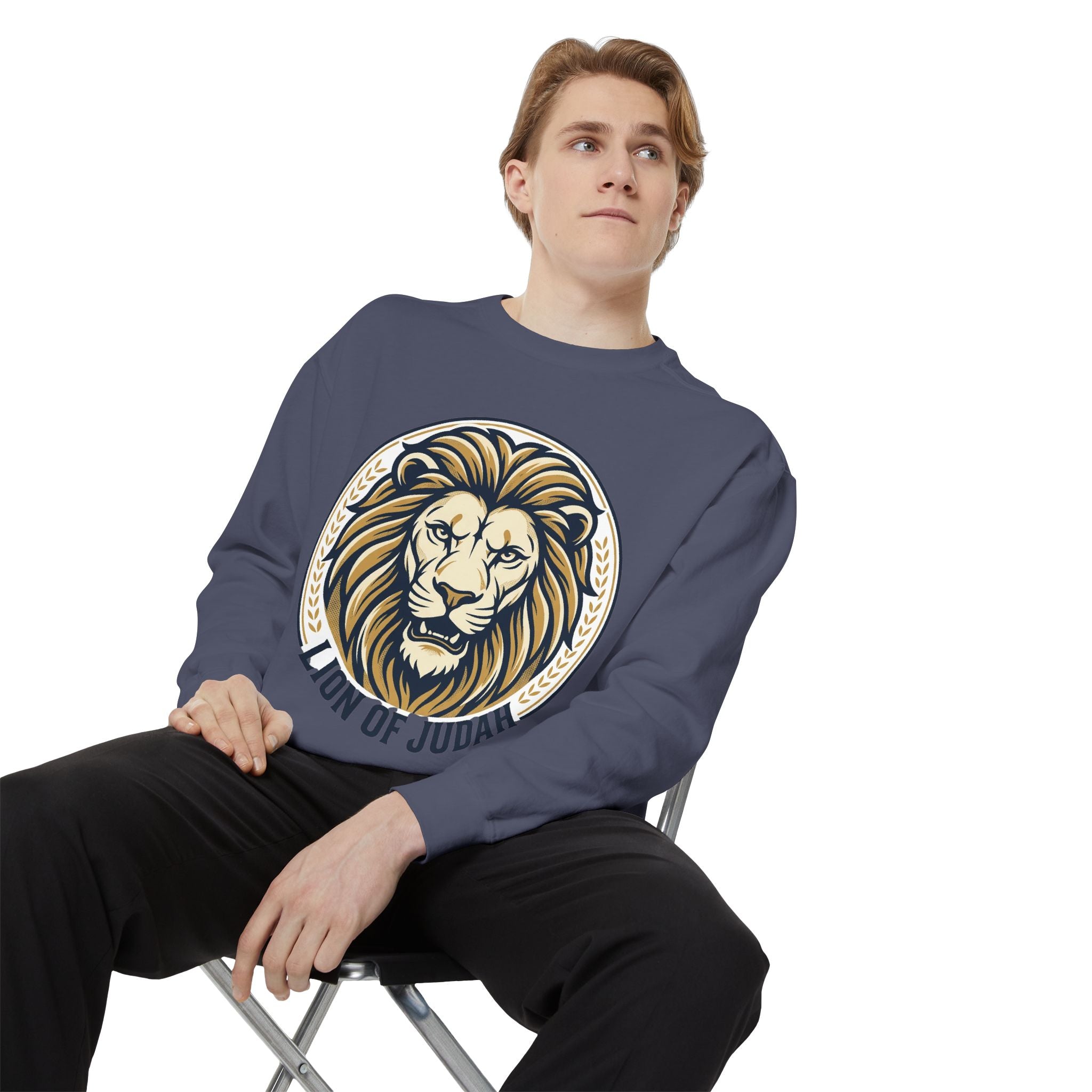 Lion of Judah Sweatshirt — Religious Lion Graphic Crewneck