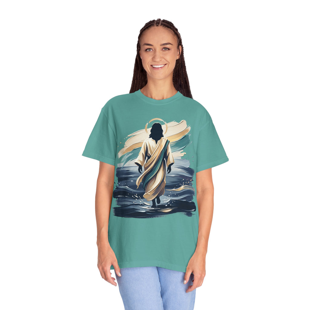 Jesus Walking on Water T-Shirt — Inspirational Christian Faith Tee