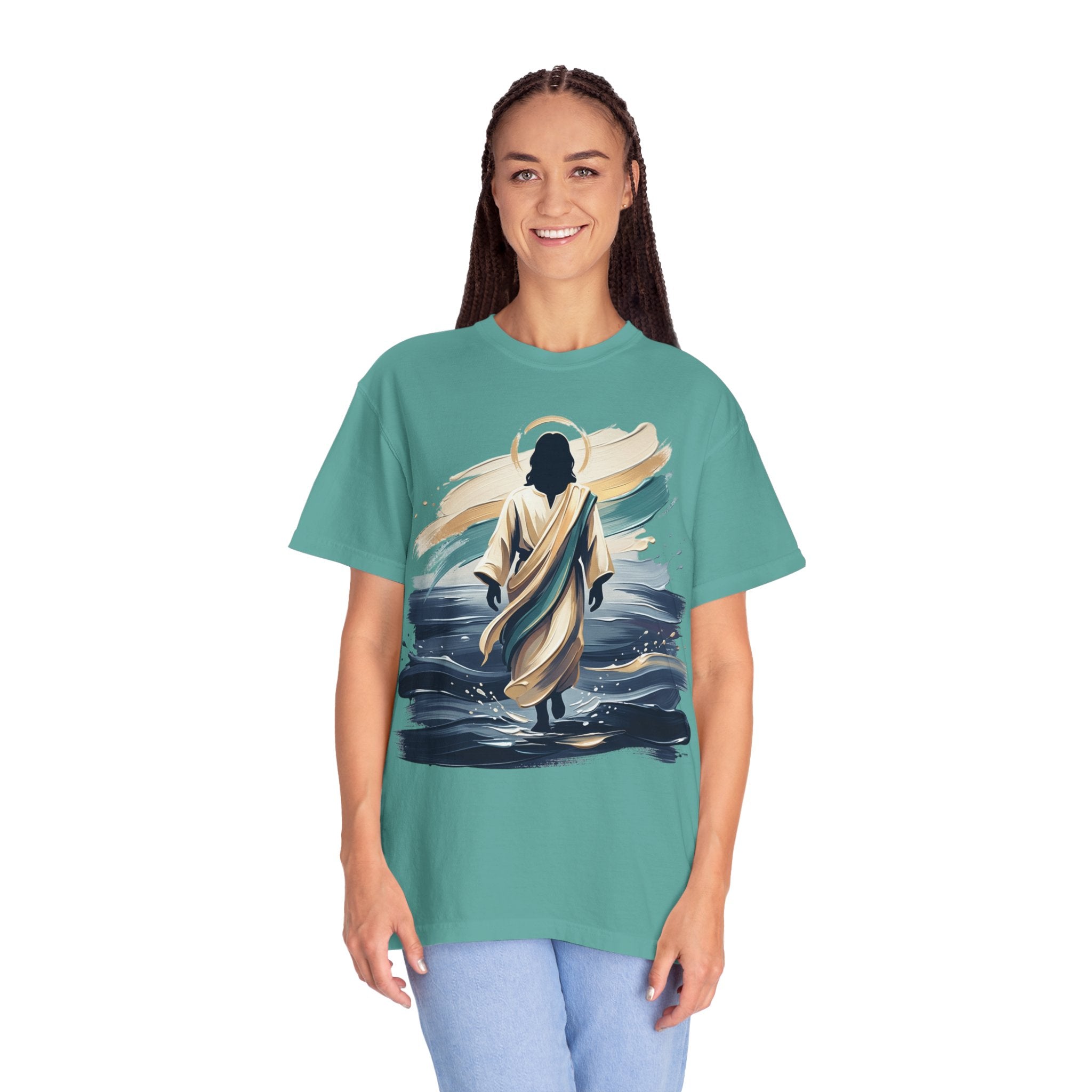 Jesus Walking on Water T-Shirt — Inspirational Christian Faith Tee