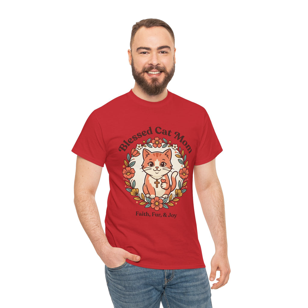 Blessed Cat Mom T-Shirt – Faith, Fur & Joy Floral Cat Mom Tee