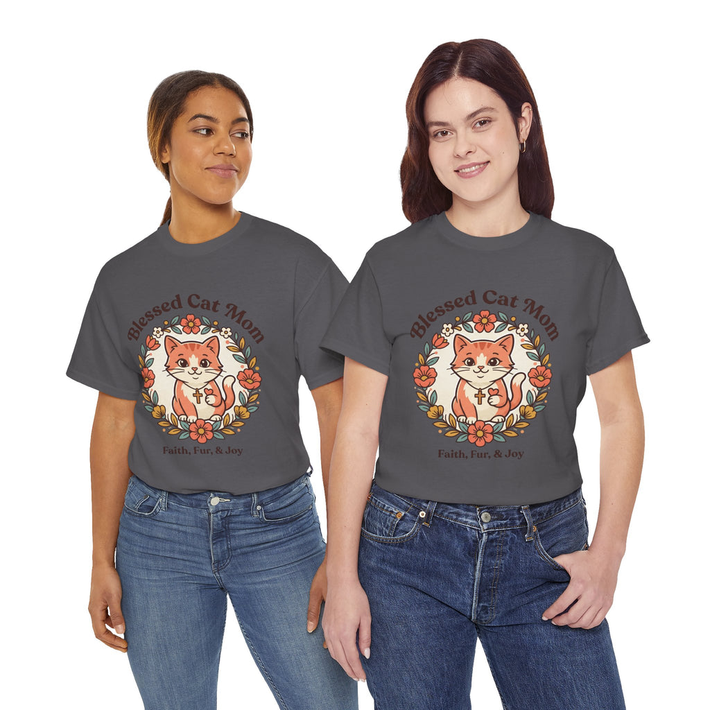 Blessed Cat Mom T-Shirt – Faith, Fur & Joy Floral Cat Mom Tee