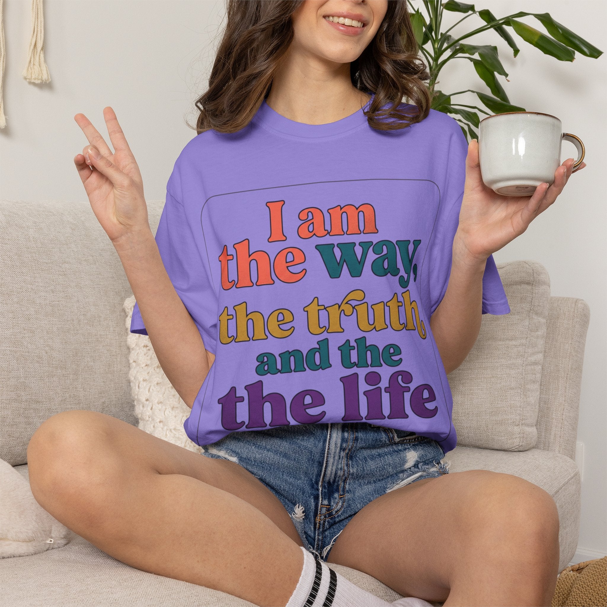 Christian T-Shirt — "I Am the Way, the Truth, and the Life" Retro Scripture Tee (John 14:6)