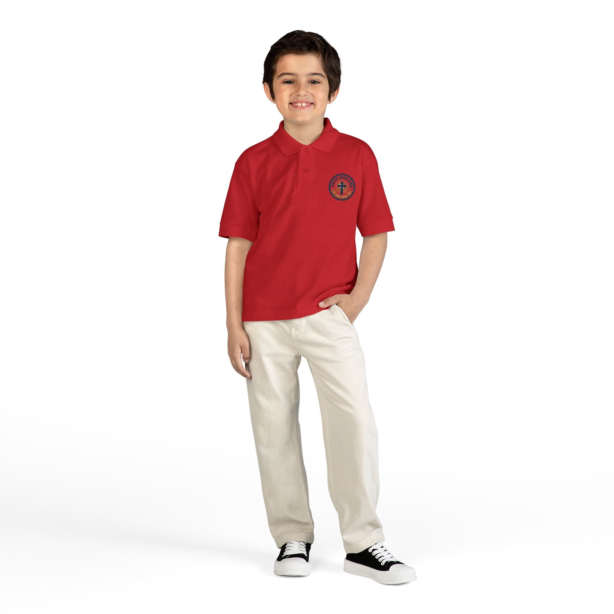 Faith over Fear design Youth Polo