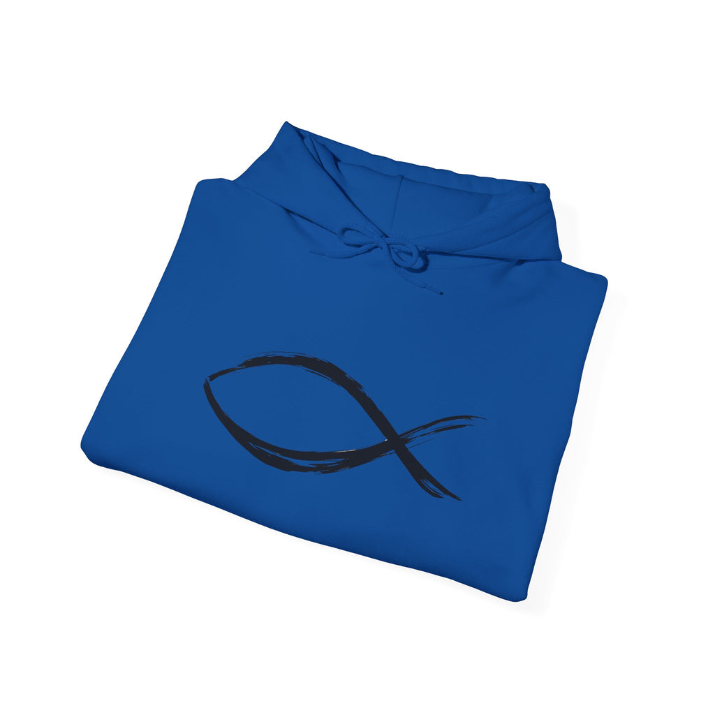 Christian Fish Symbal Heavy Blend™ Hooded Sweatshirt