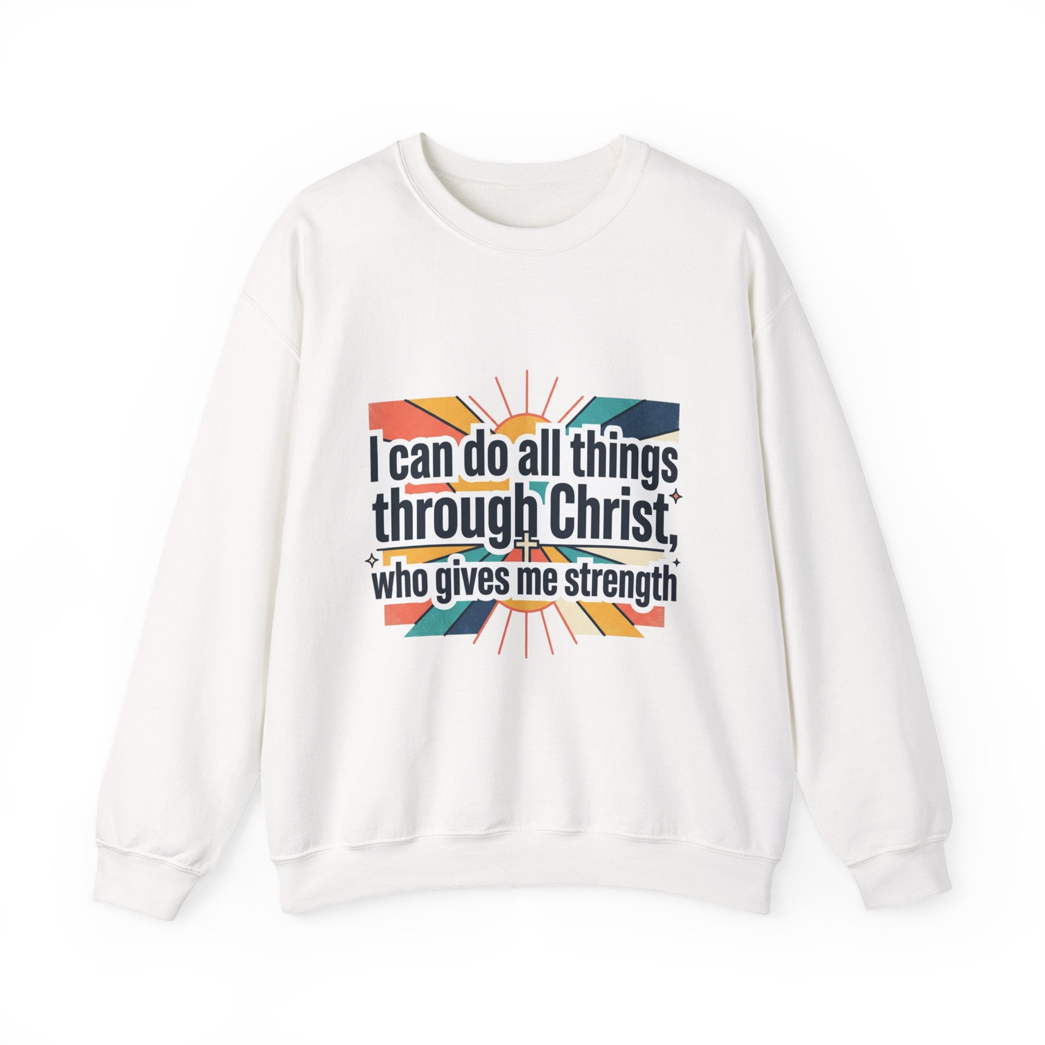 All things through Christ Christian Heavy Blend™ Crewneck Sweatshirt