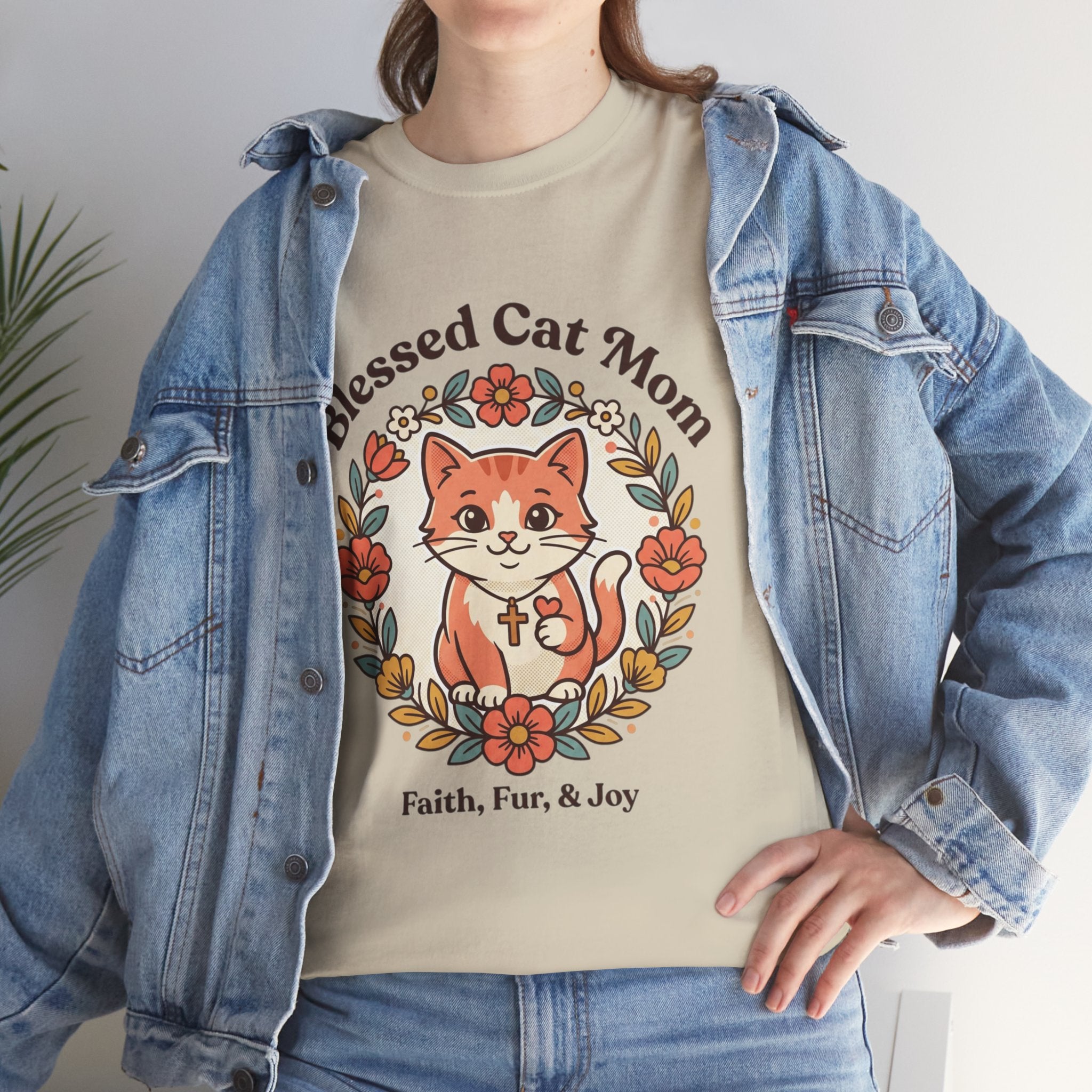 Blessed Cat Mom T-Shirt – Faith, Fur & Joy Floral Cat Mom Tee
