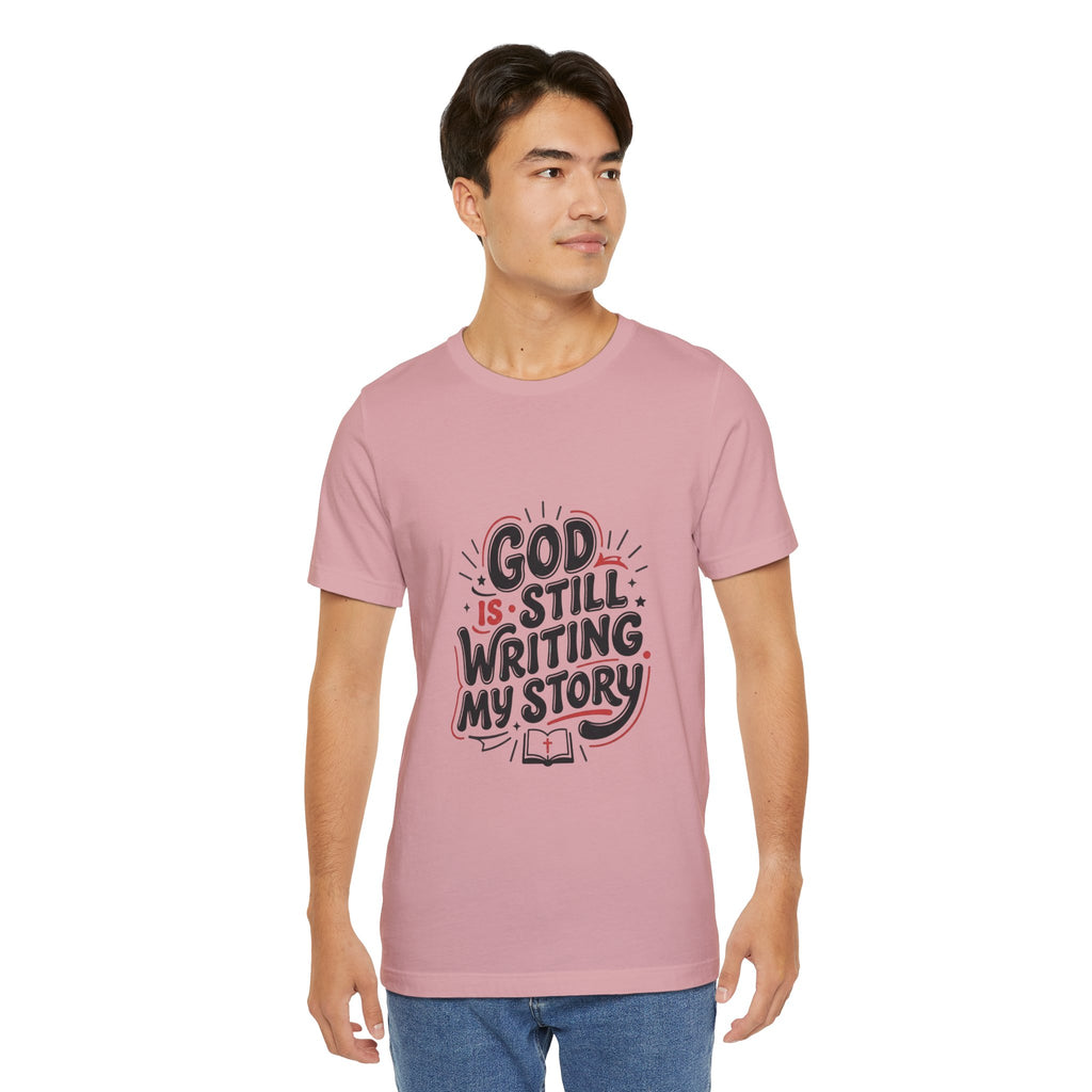 God Is Still Writing My Story T-Shirt | Christian encouragement, pastel groovy scripture