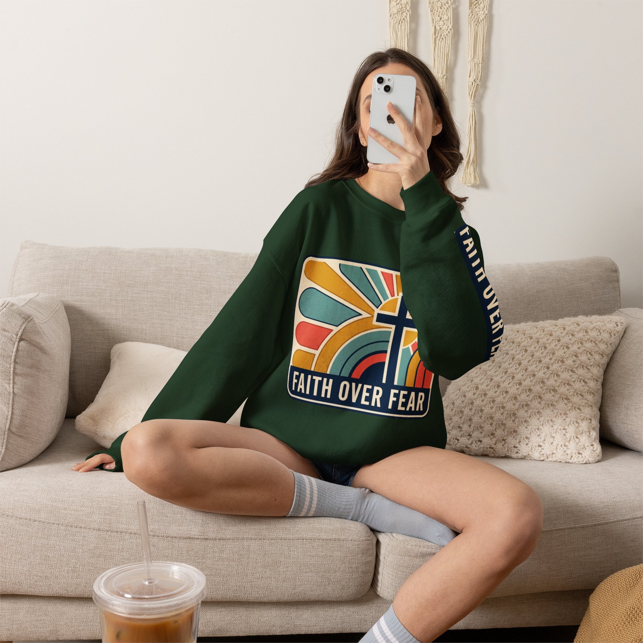 Faith Over Fear Christian Heavy Blend™ Crewneck Sweatshirt