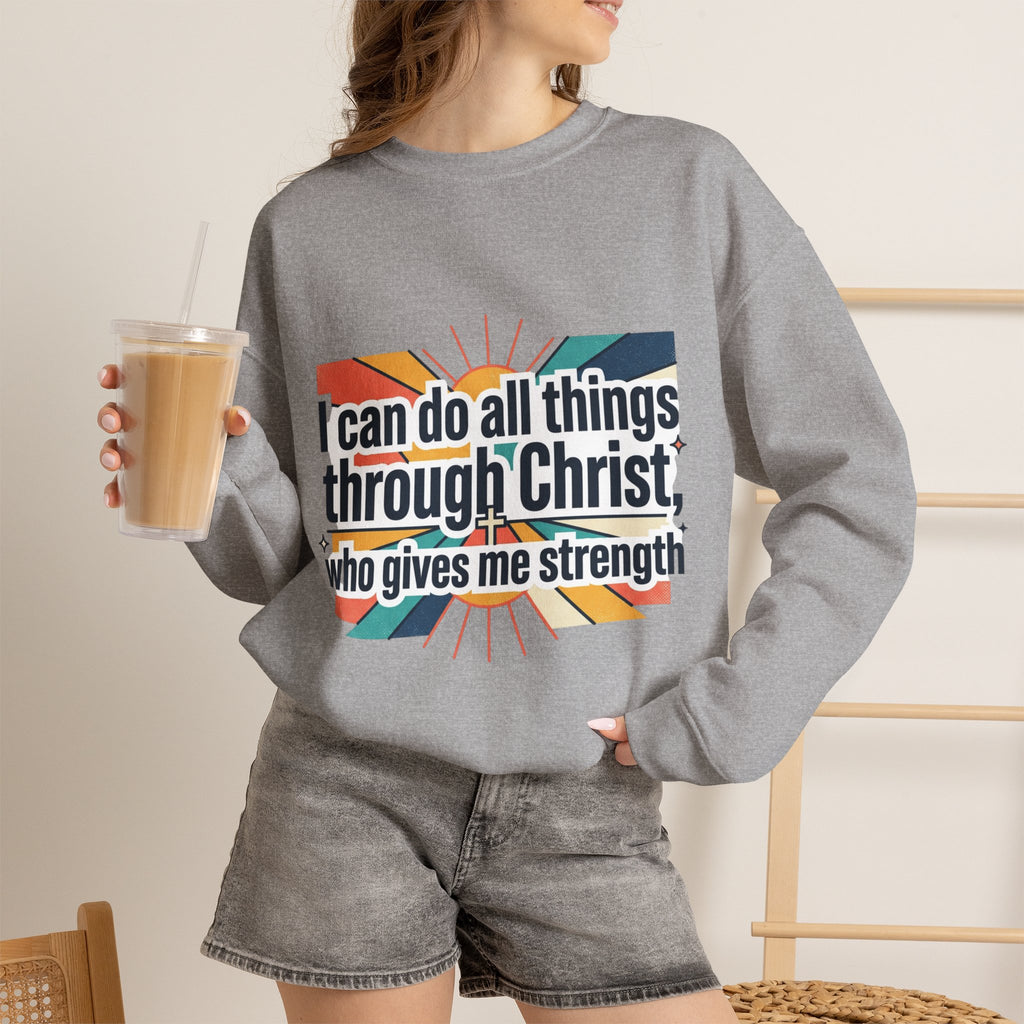 All things through Christ Christian Heavy Blend™ Crewneck Sweatshirt