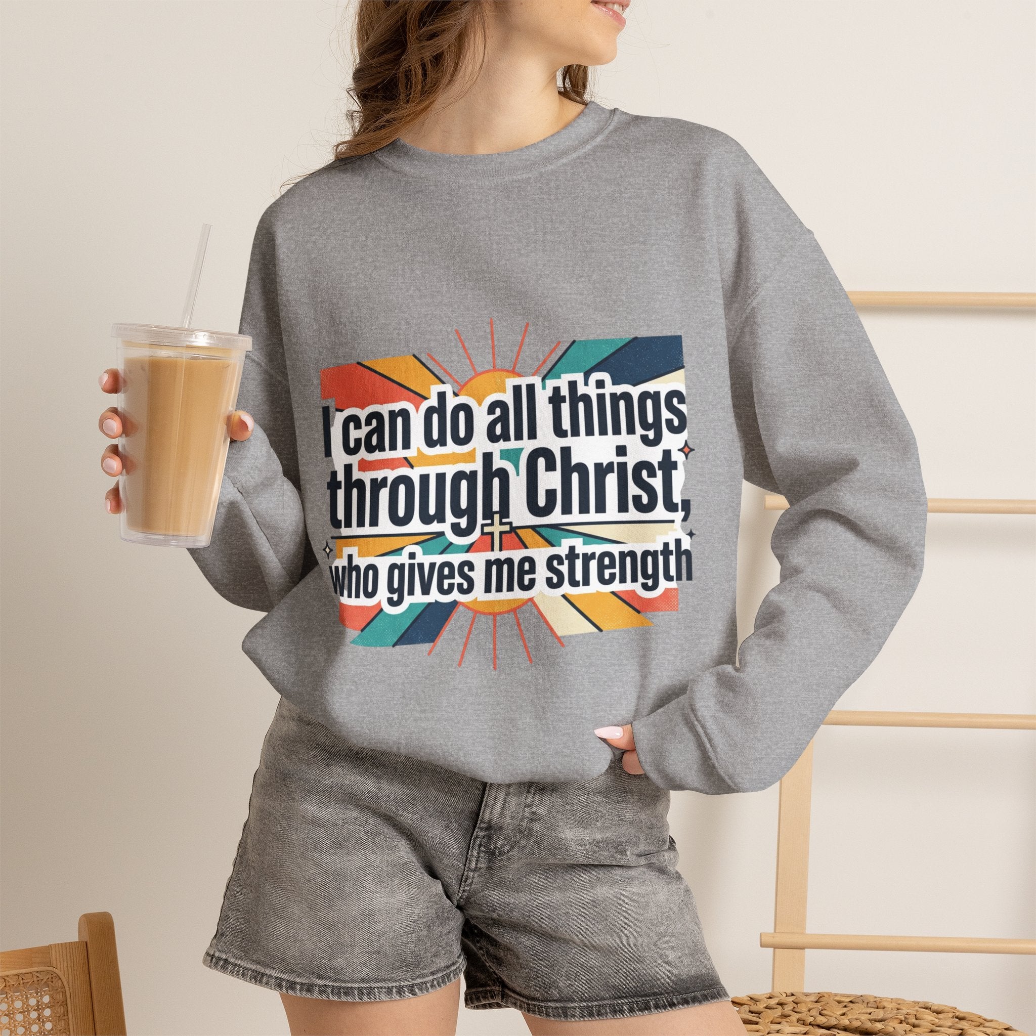 All things through Christ Christian Heavy Blend™ Crewneck Sweatshirt