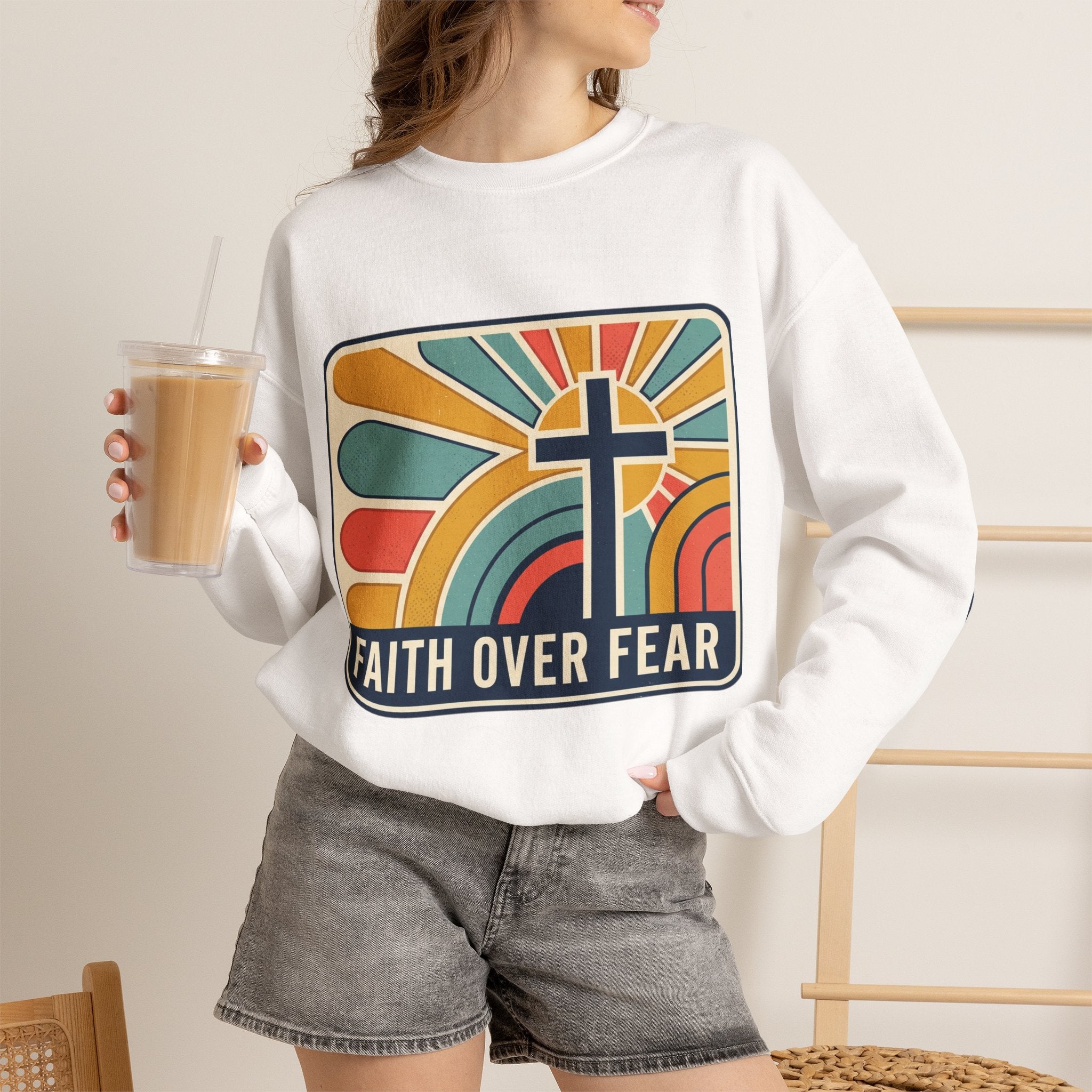 Faith Over Fear Christian Heavy Blend™ Crewneck Sweatshirt