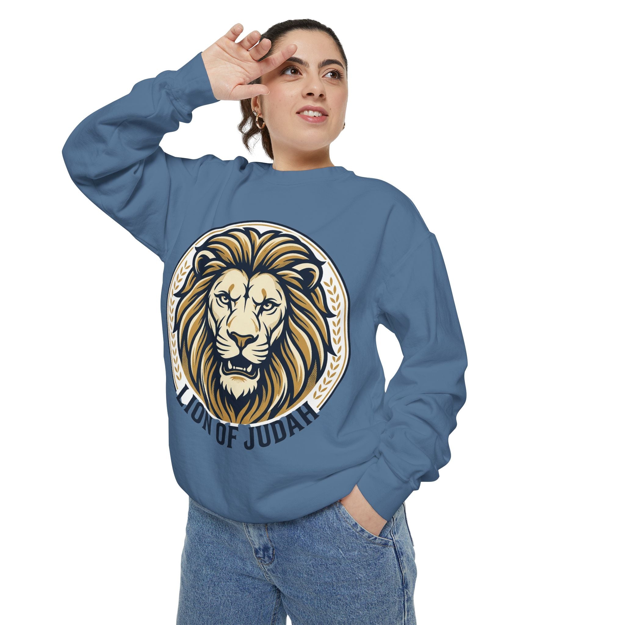 Lion of Judah Sweatshirt — Religious Lion Graphic Crewneck