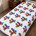 Jesus Loves You Velveteen Blanket | Monochrome Religious Throw