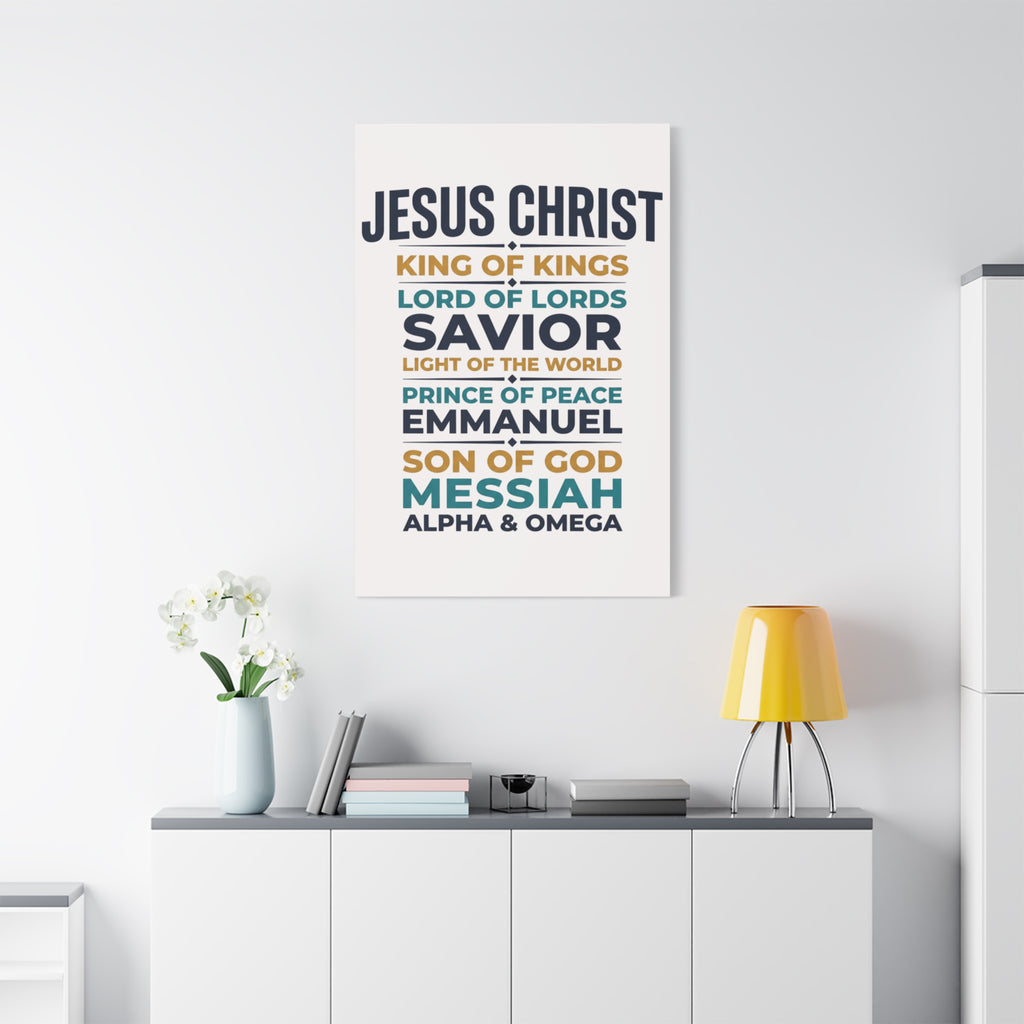 Jesus Christ Typography Wall Art Canvas | Matte Stretched Canvas