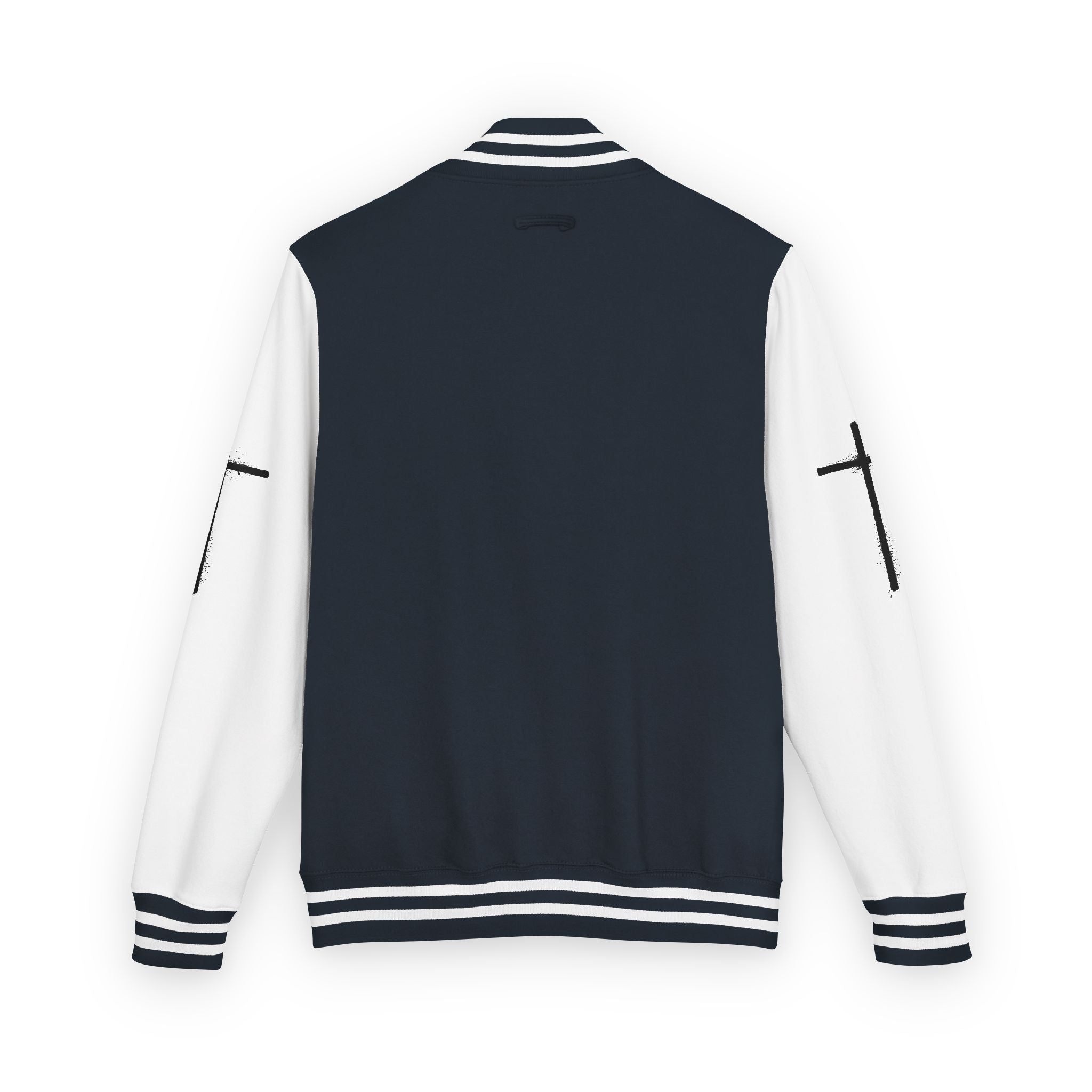 Cross Emblem Letterman Jacket | Red White Varsity