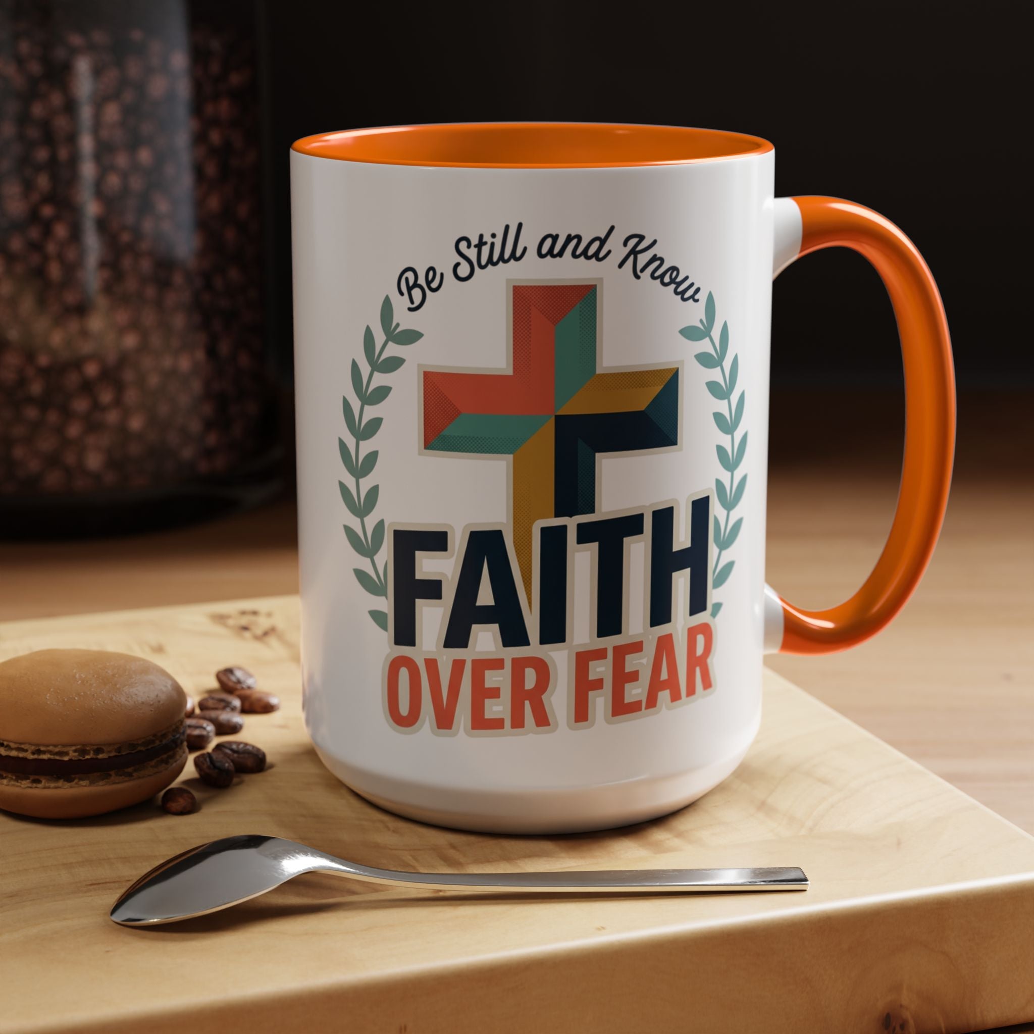 Faith Over Fear Accent Coffee Mug – Christian Inspirational 11/15oz