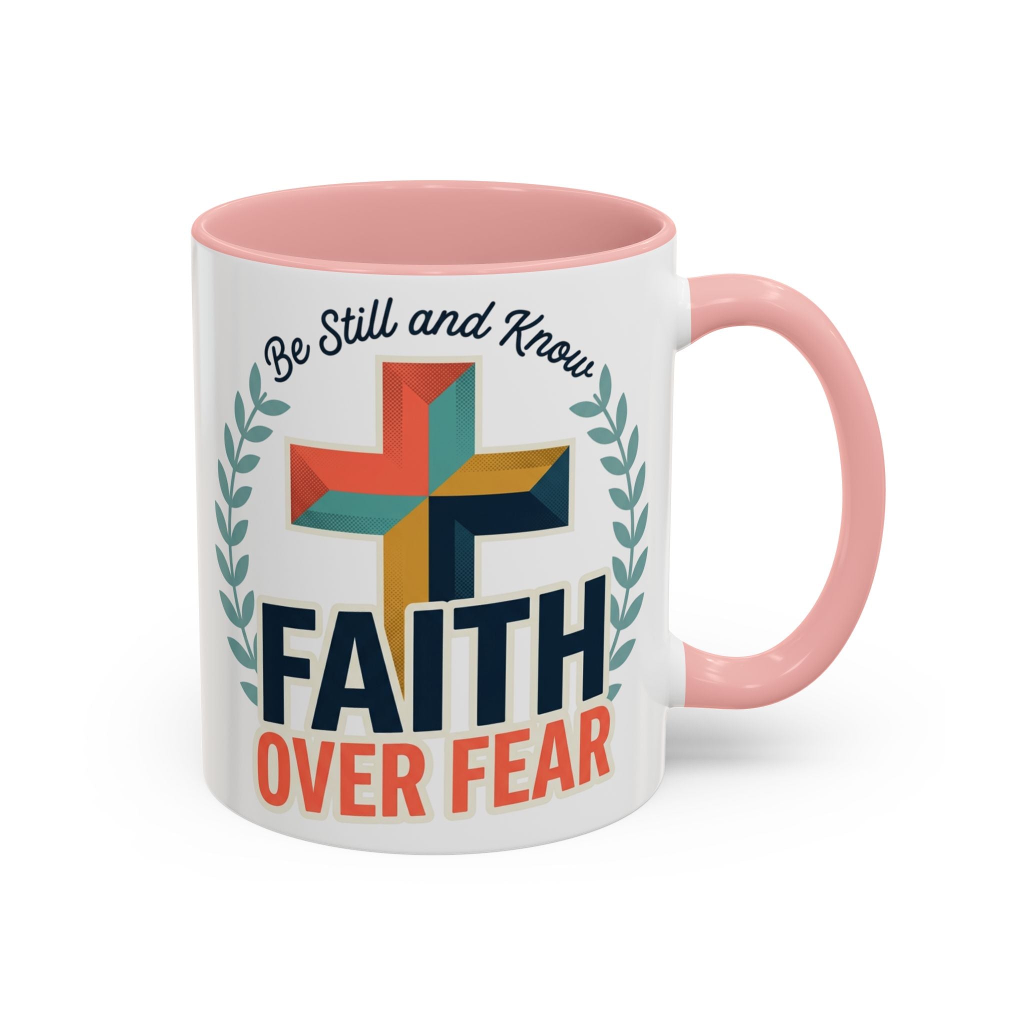 Faith Over Fear Accent Coffee Mug – Christian Inspirational 11/15oz