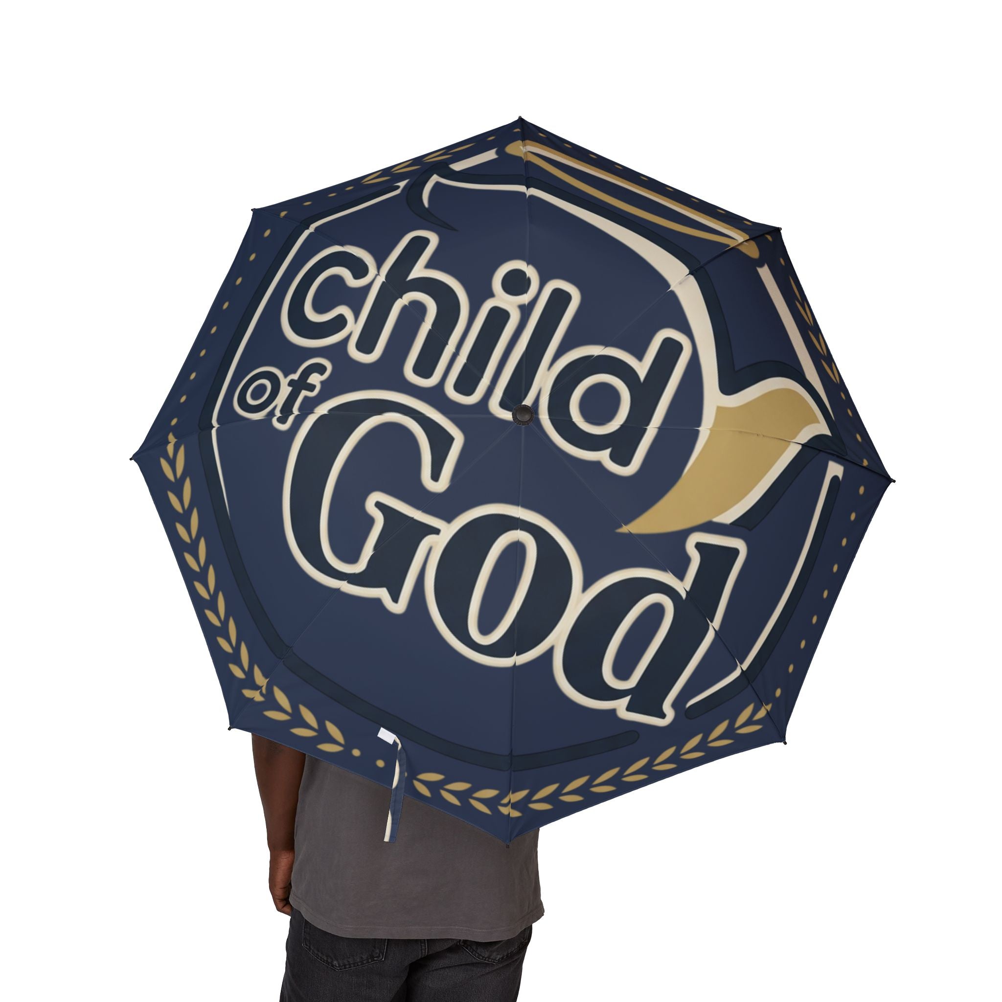 Foldable Umbrella — Child of God, Compact Semi-Automatic Rain Umbrella