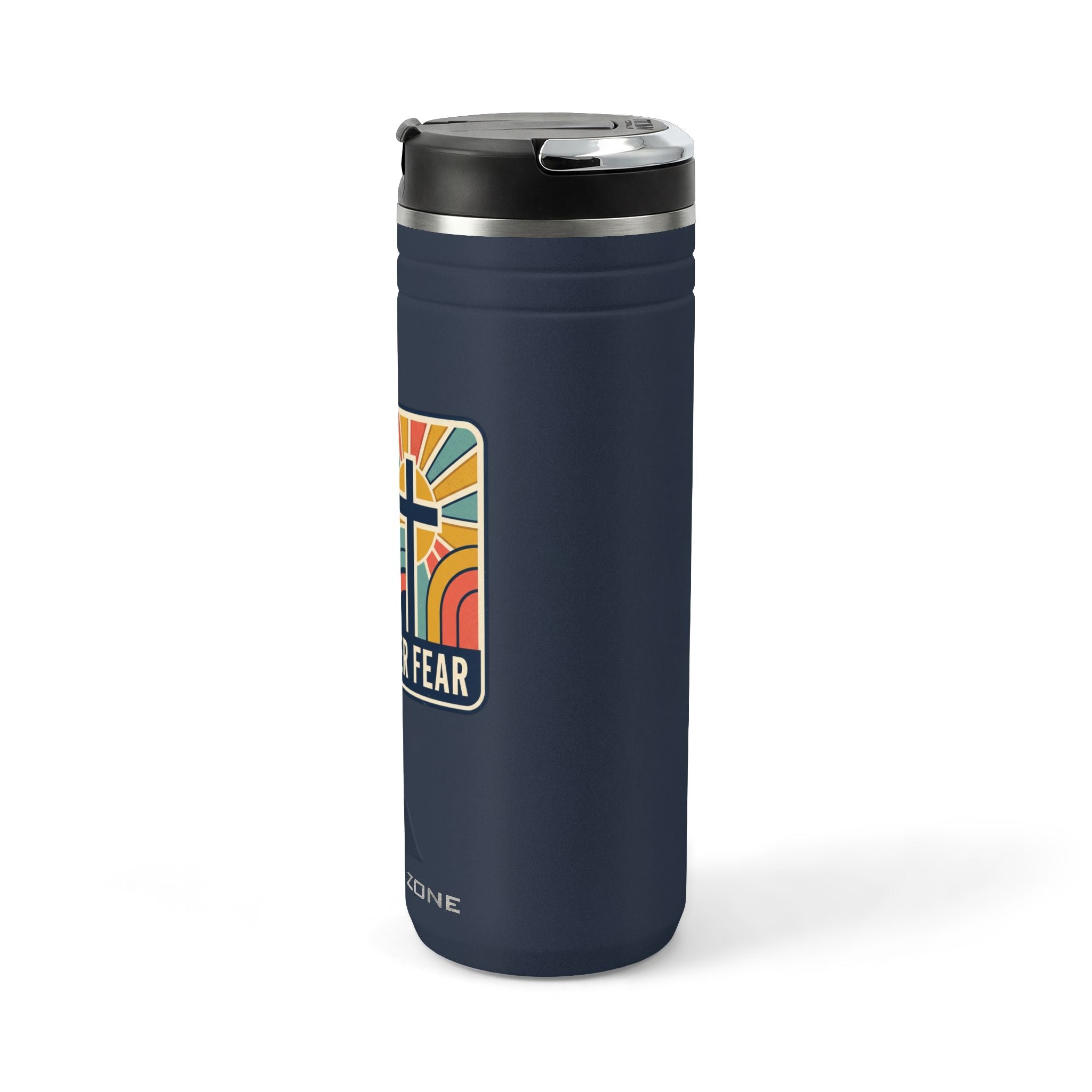 Faith over Fear emblem tumbler | Stainless steel straw tumbler 24oz