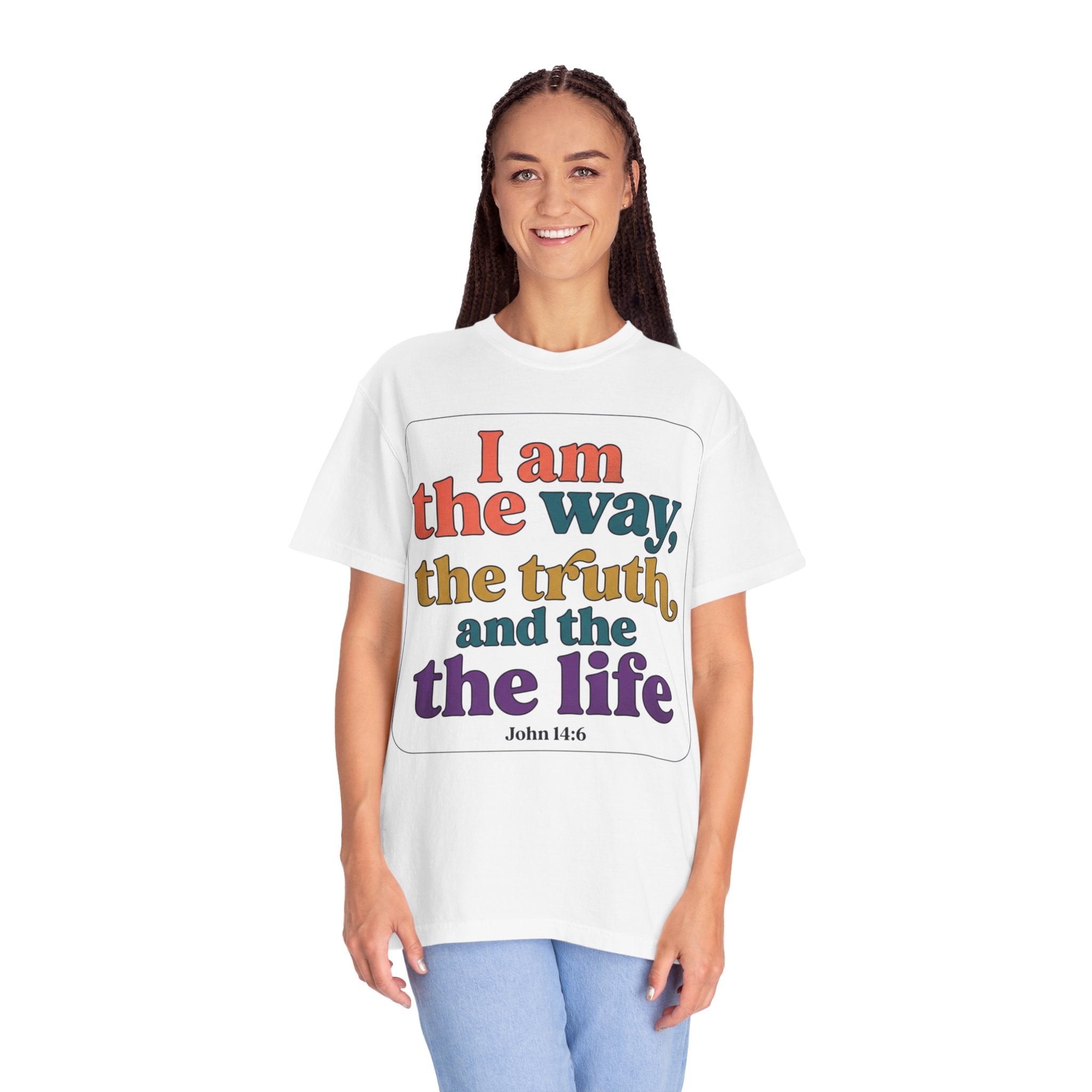 Christian T-Shirt — "I Am the Way, the Truth, and the Life" Retro Scripture Tee (John 14:6)